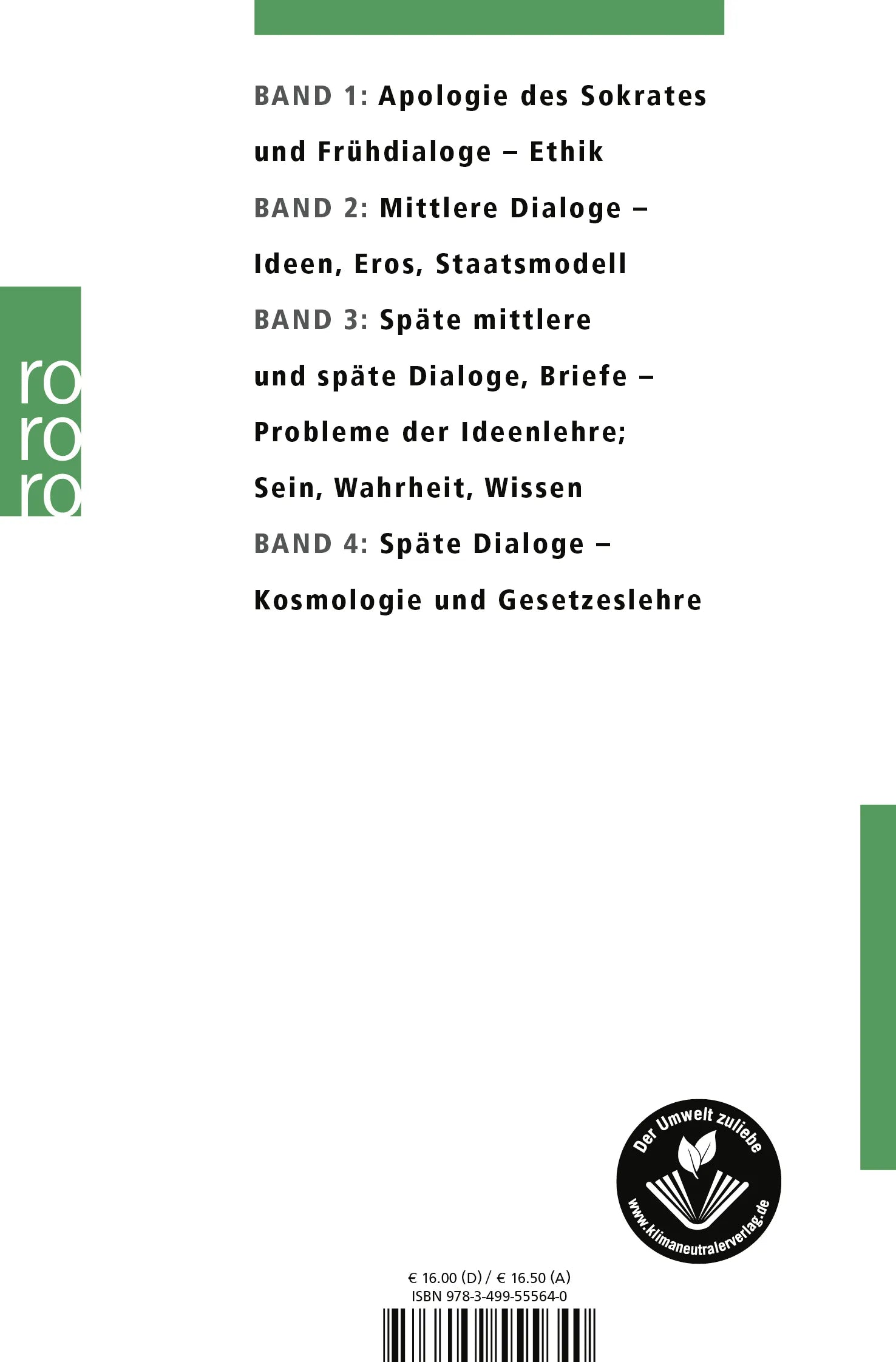 Buchrückseite von 'Sämtliche Werke 4' mit Klappentext - Taschenbuch