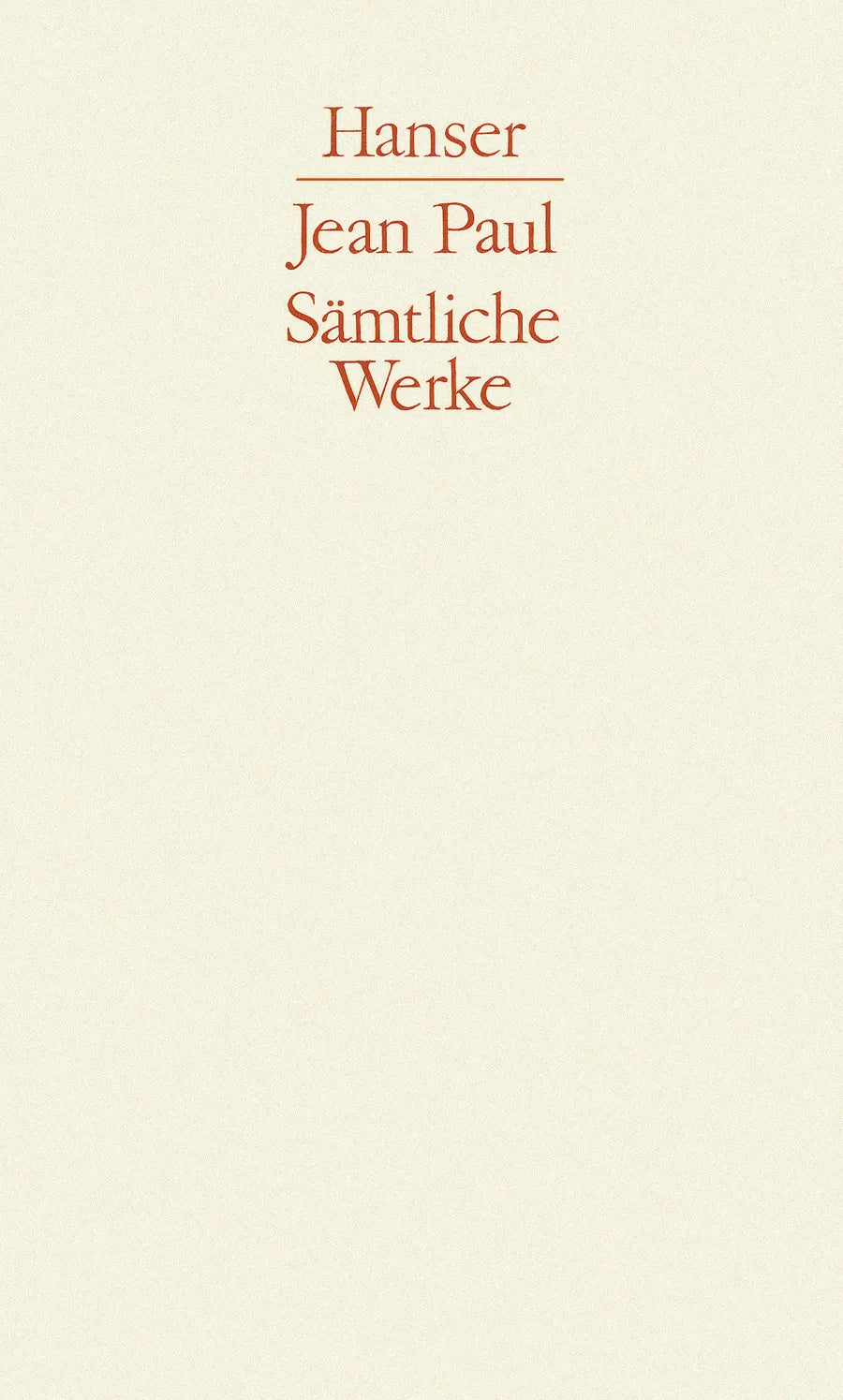 Buchcover von 'Sämtliche Werke' - Gebundene Ausgabe von Jean Paul