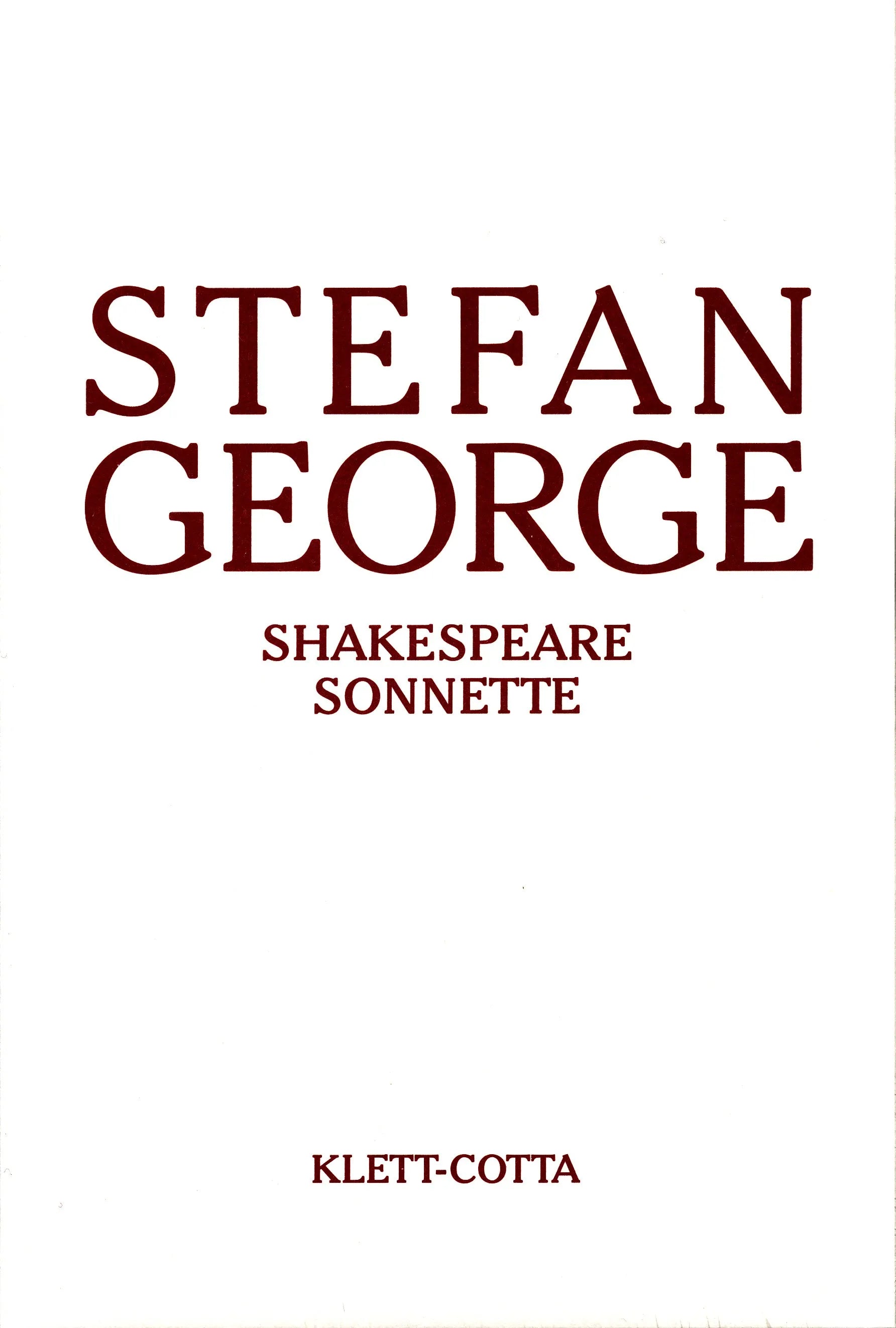 Buchcover von 'Sämtliche Werke in 18 Bänden, Band 12. Shakespeare Sonnette. Umdichtung' - Gebundene Ausgabe von Stefan George