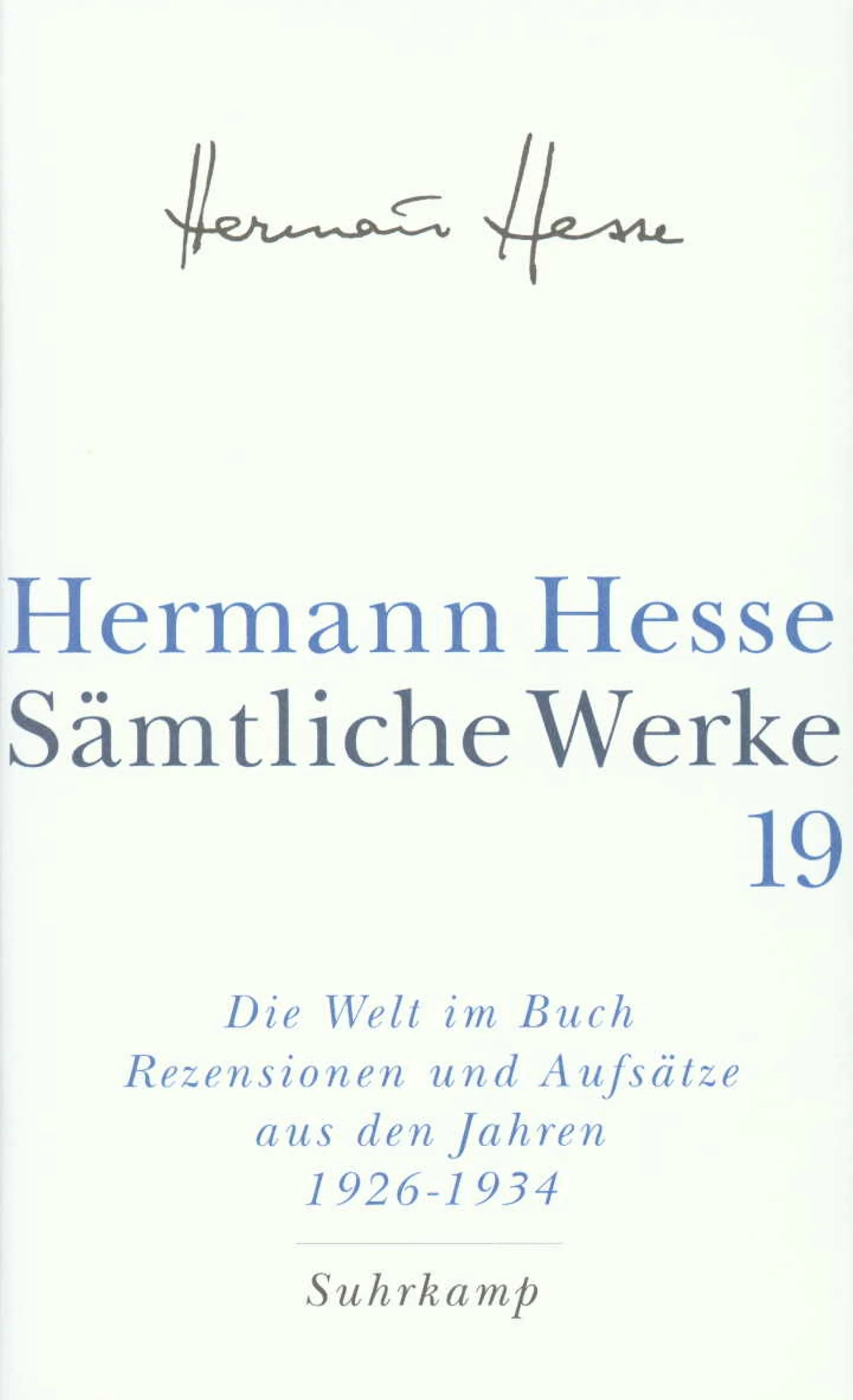 Buchcover von 'Sämtliche Werke in 20 Bänden und einem Registerband' - Gebundene Ausgabe von Hermann Hesse