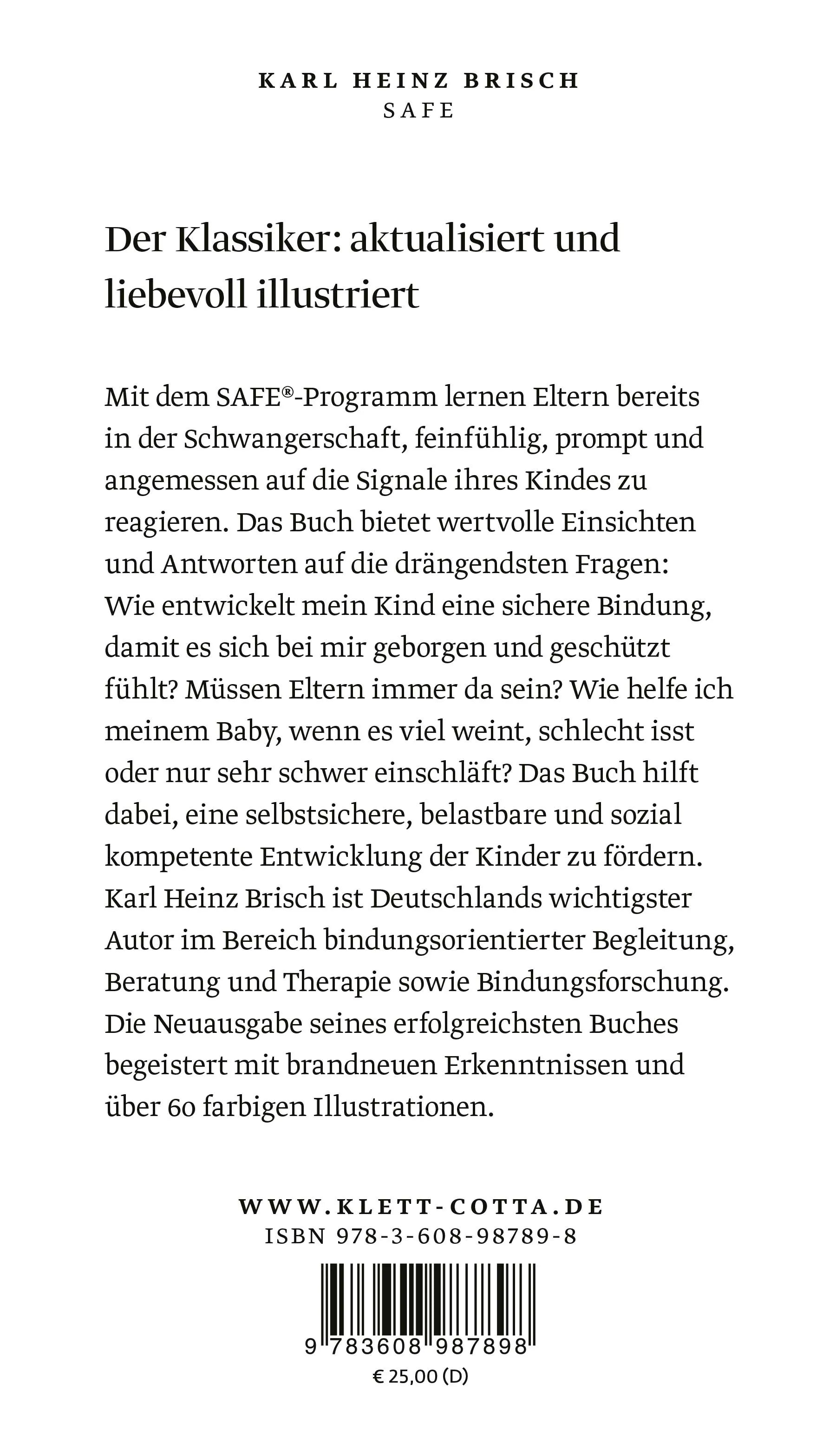 Buchrückseite von 'SAFE ®' mit Klappentext - Gebundene Ausgabe
