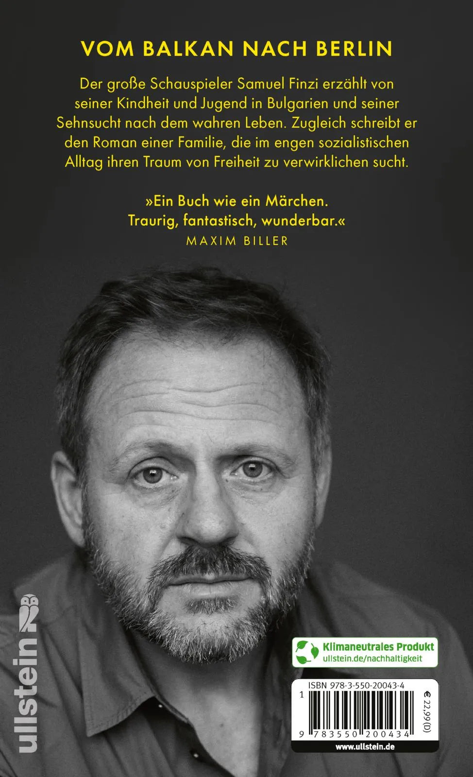 Buchrückseite von 'Samuels Buch' mit Klappentext - Gebundene Ausgabe