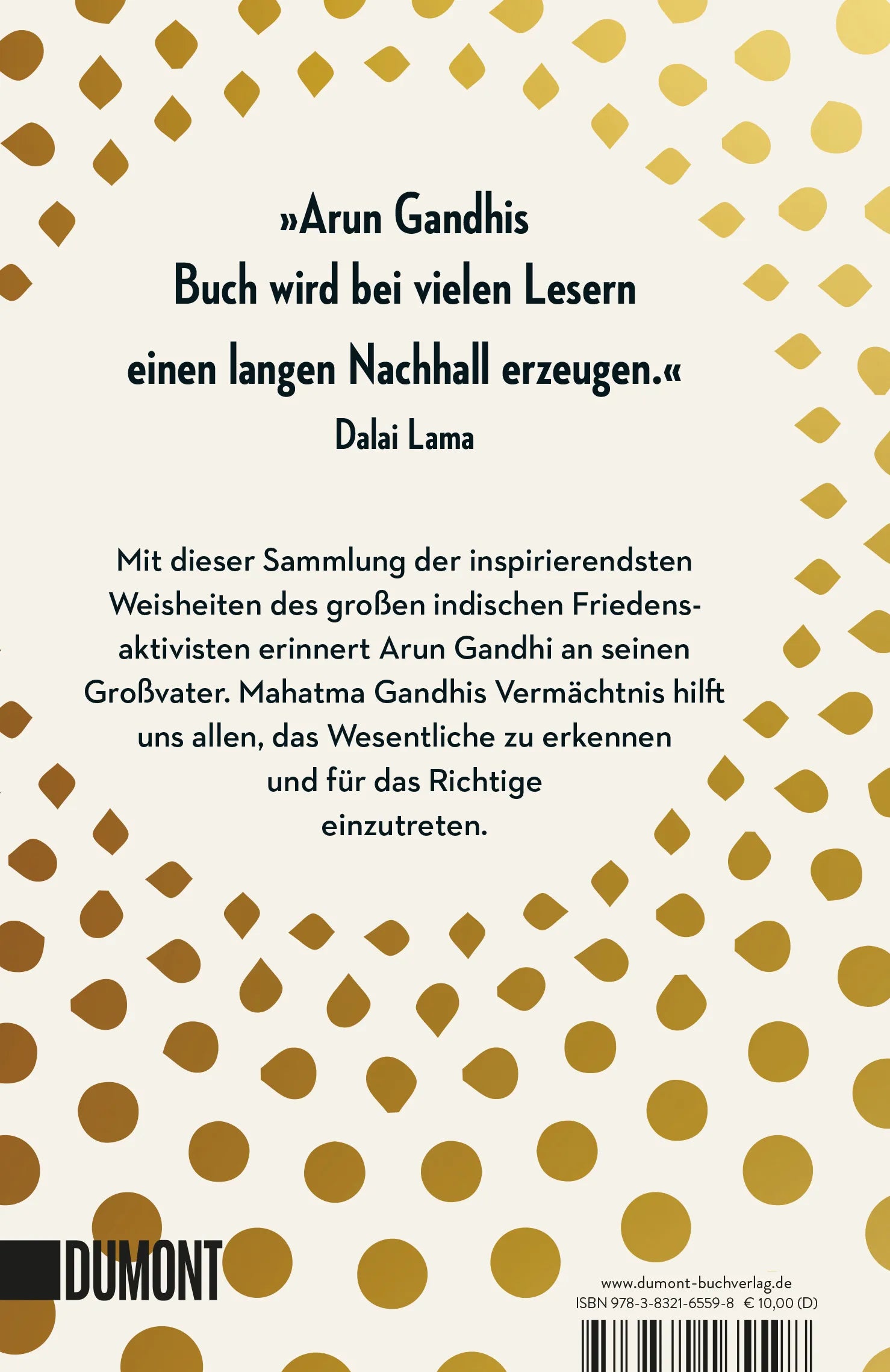 Buchrückseite von 'Sanftmut kann die Welt erschüttern' mit Klappentext - Taschenbuch