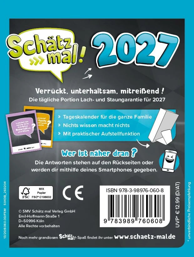 Schätz mal! Kalender 2027 – Ansicht