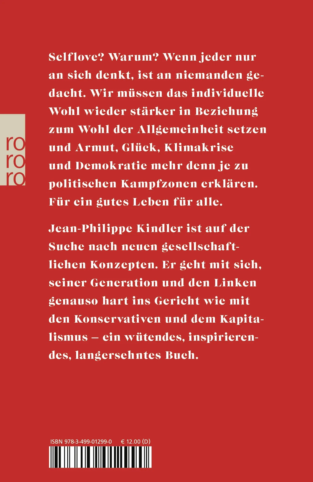 Buchrückseite von 'Scheiß auf Selflove, gib mir Klassenkampf' mit Klappentext - Gebundene Ausgabe