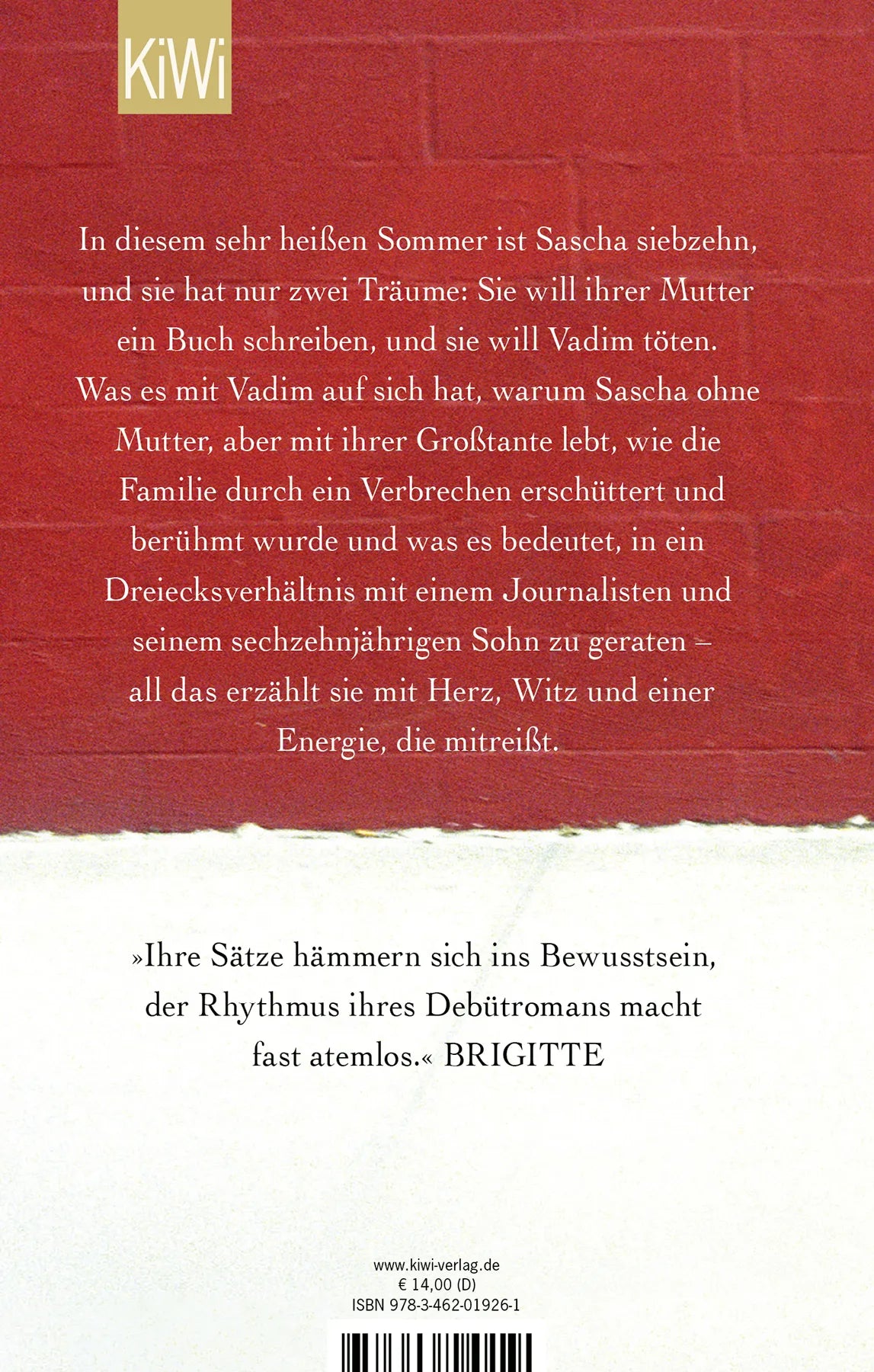 Buchrückseite von 'Scherbenpark' mit Klappentext - Gebundene Ausgabe