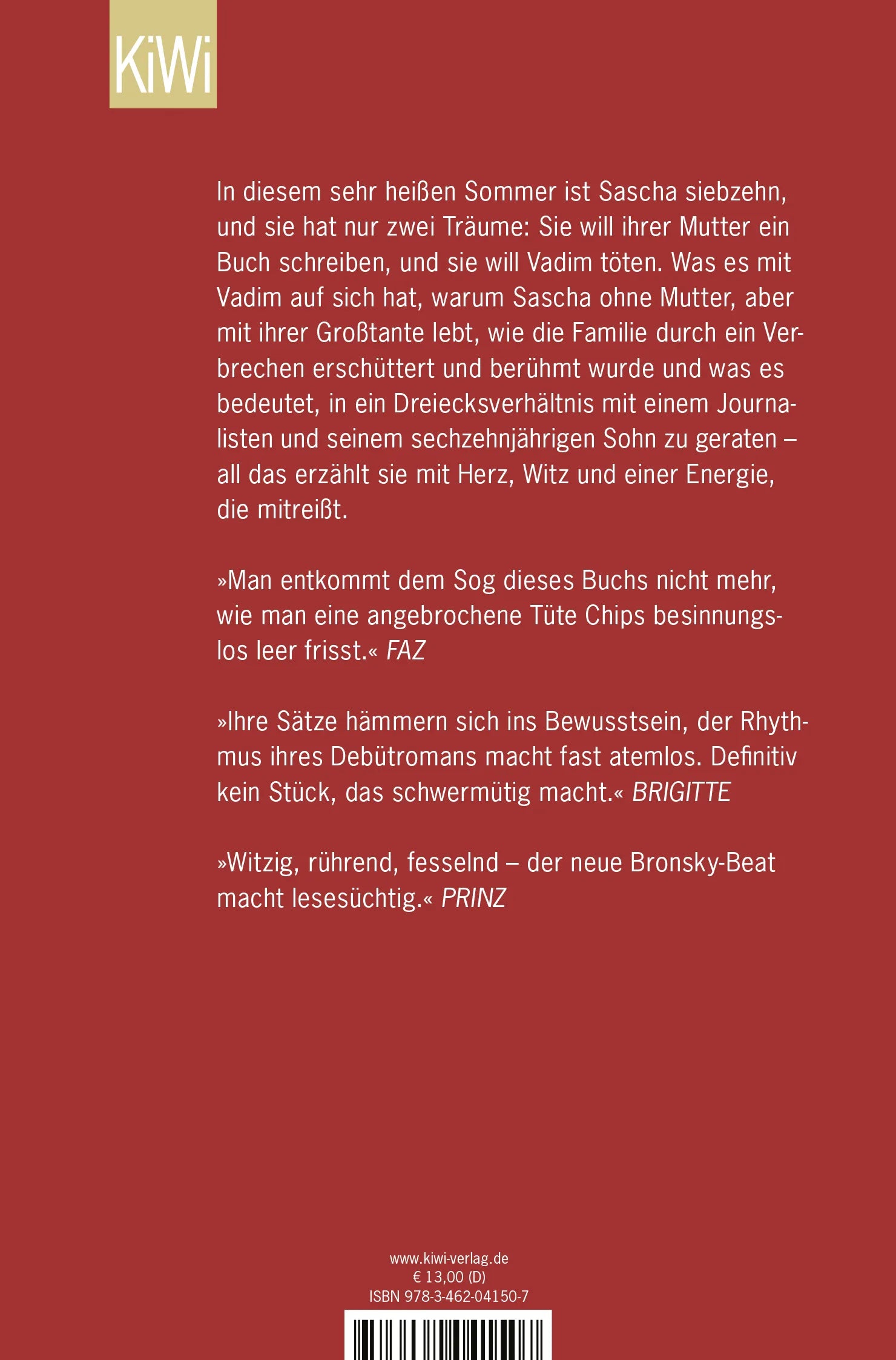 Buchrückseite von 'Scherbenpark' mit Klappentext - Taschenbuch