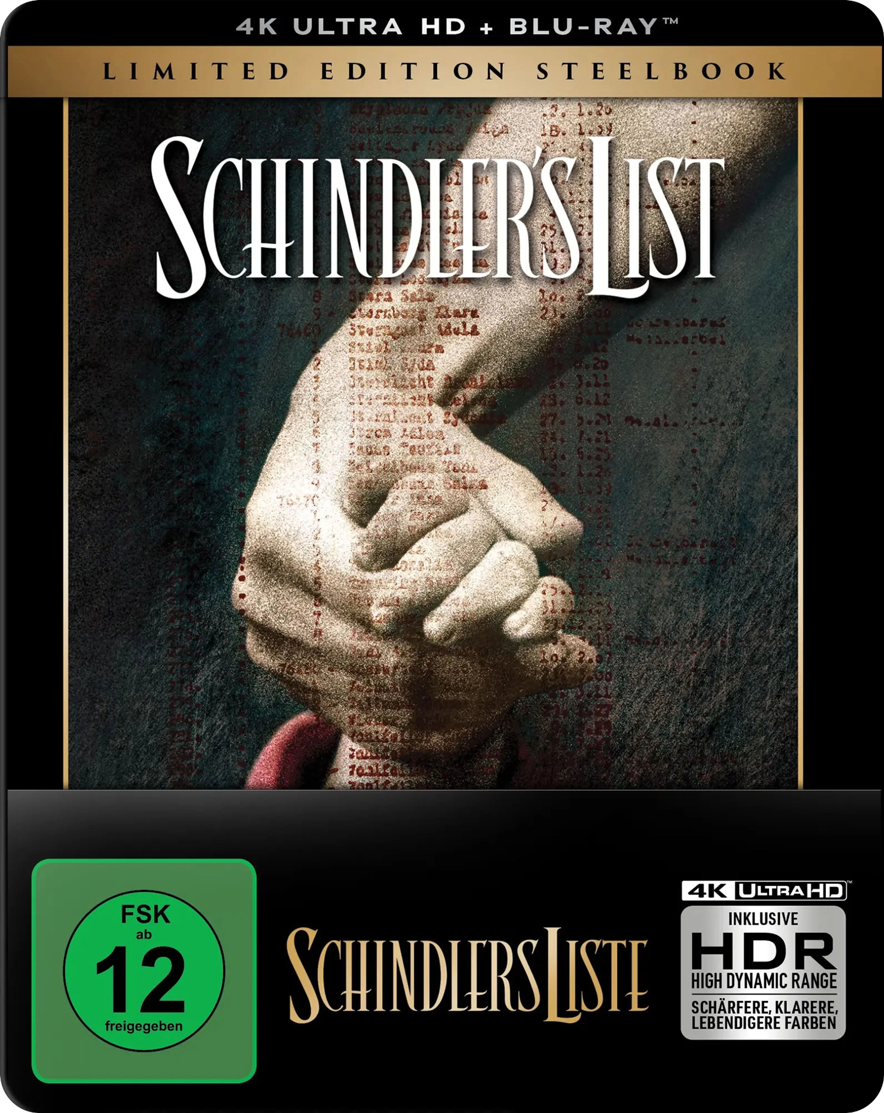 4K UHD Blu-ray-Cover: Schindlers Liste Steelbook
