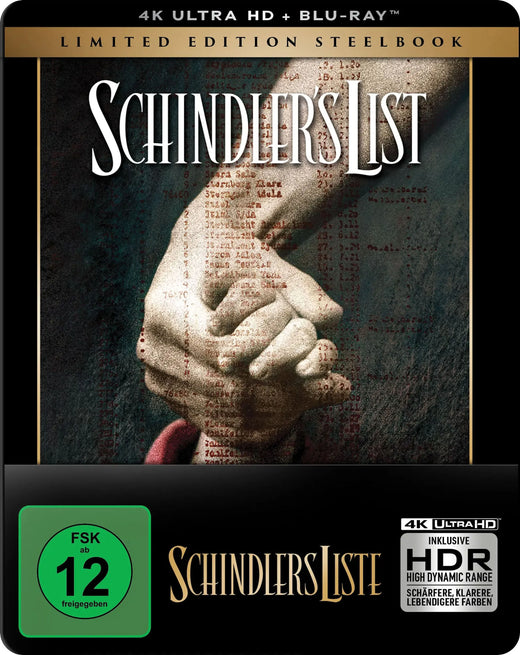 Schindlers Liste (Steelbook, 4K UHD + 2 Blu-rays)