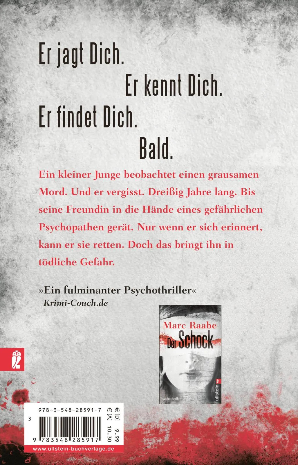 Buchrückseite von 'Schnitt' mit Klappentext - Taschenbuch
