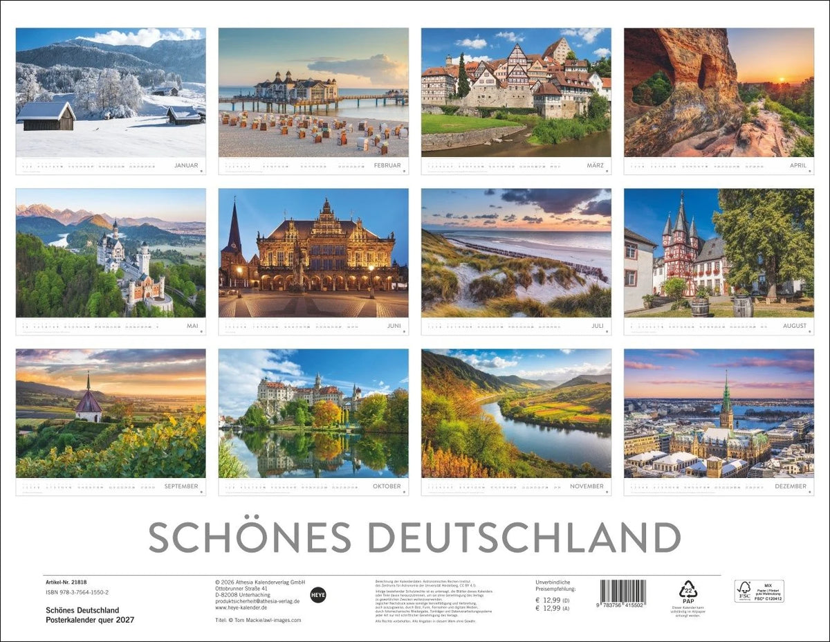 Schönes Deutschland Posterkalender 2027 – Ansicht