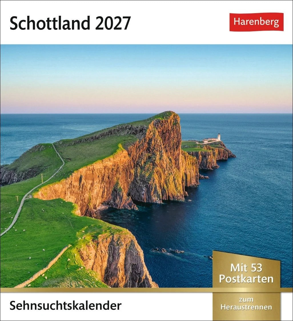 Postkartenkalender: Schottland Sehnsuchtskalender 2027 - Wochenkalender mit 53 Postkarten