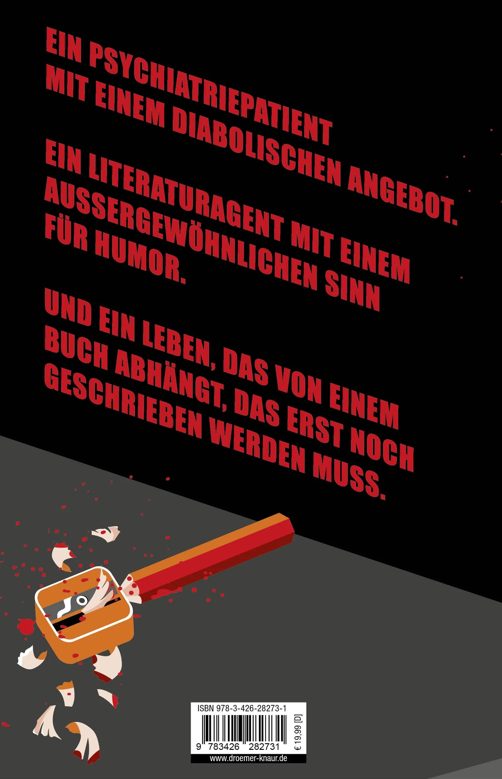 Buchrückseite von 'Schreib oder stirb' mit Klappentext - Gebundene Ausgabe