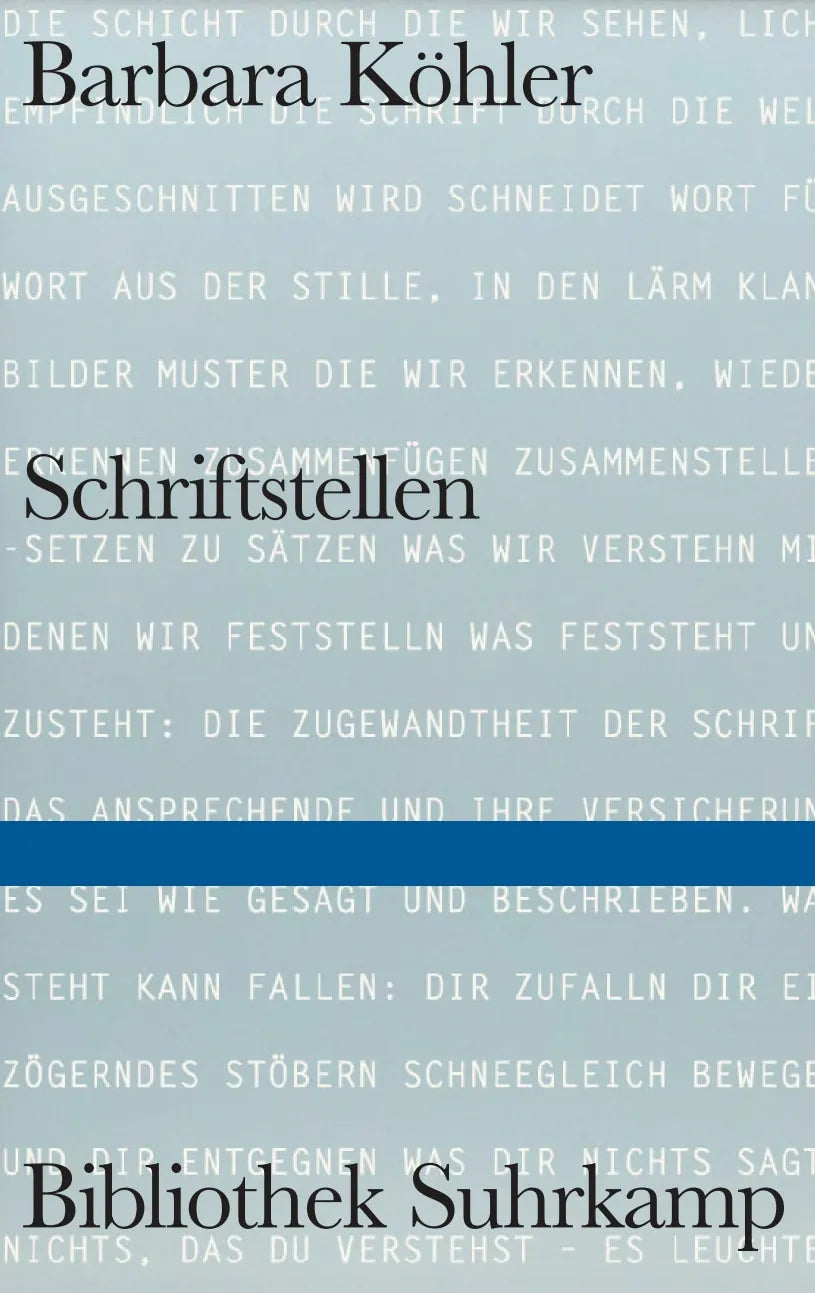 Buchcover von 'SCHRIFTSTELLEN' - Gebundene Ausgabe von Barbara Köhler