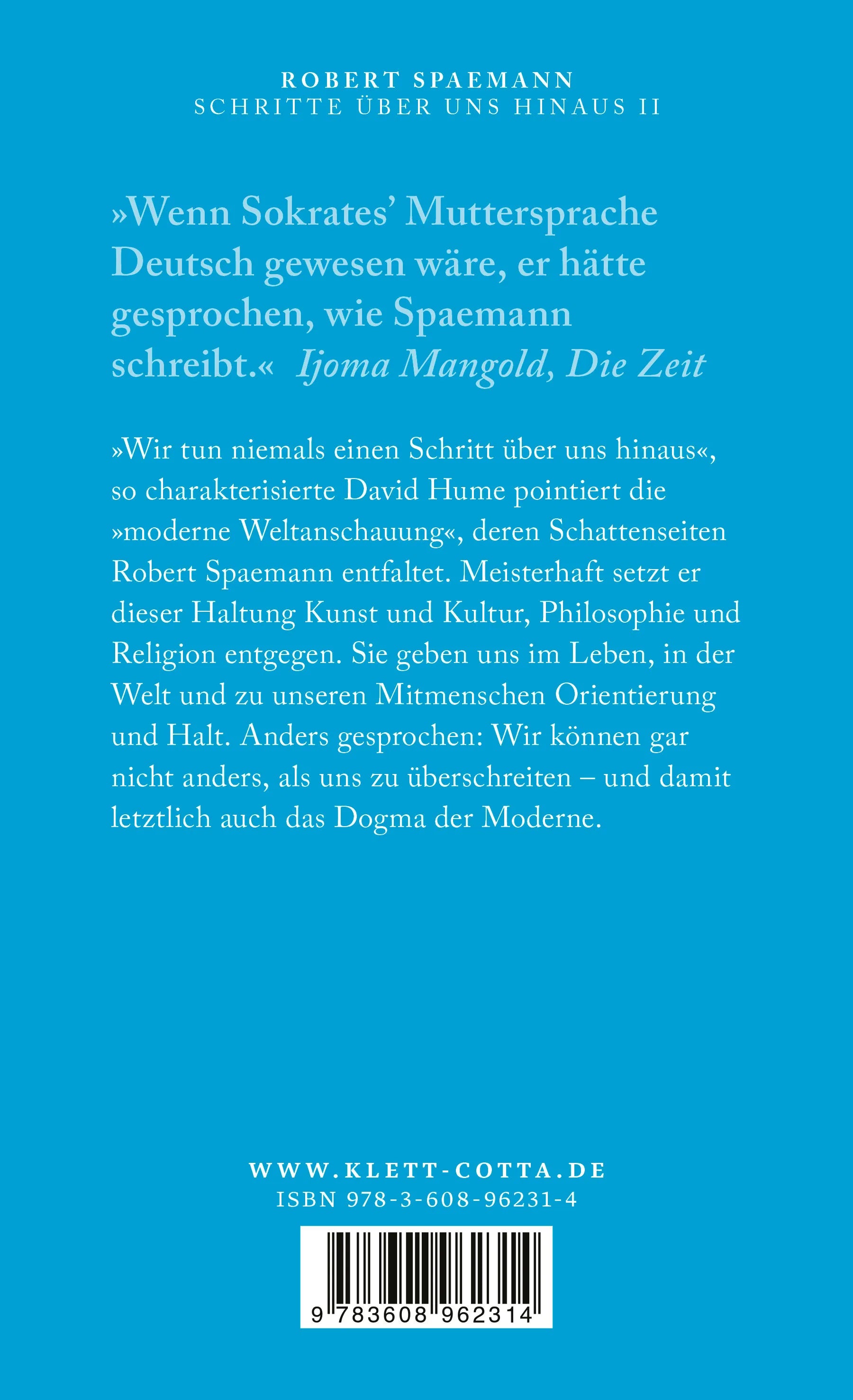 Buchrückseite von 'Schritte über uns hinaus II' mit Klappentext - Paperback