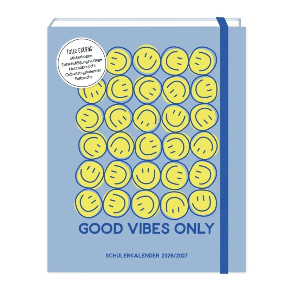 Taschenkalender: Schülerkalender 2026 / 2027 Good Vibes Only