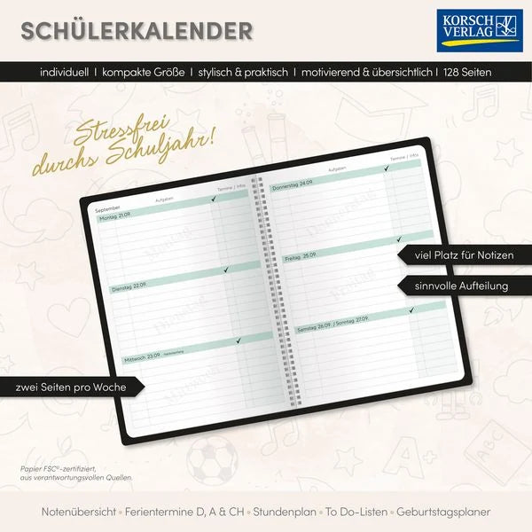 Schülerkalender Planlos 2026/2027 – Ansicht