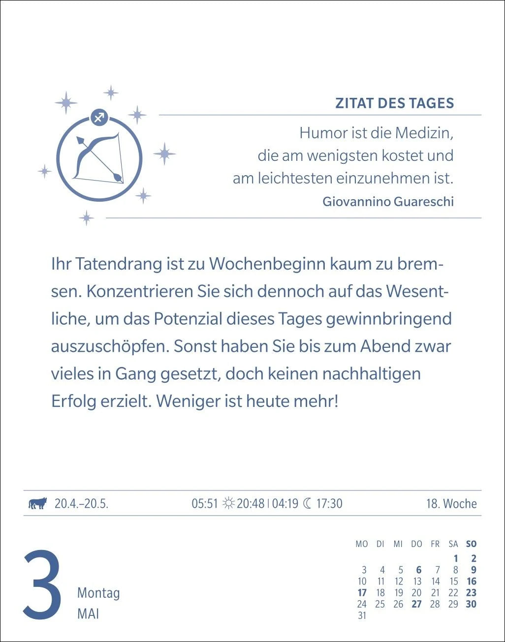 Schütze Sternzeichenkalender 2027 - Tagesabreißkalender - Ihr Horoskop für jeden Tag – Ansicht