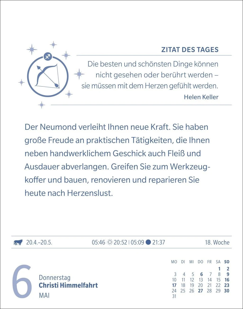 Schütze Sternzeichenkalender 2027 - Tagesabreißkalender - Ihr Horoskop für jeden Tag – Ansicht