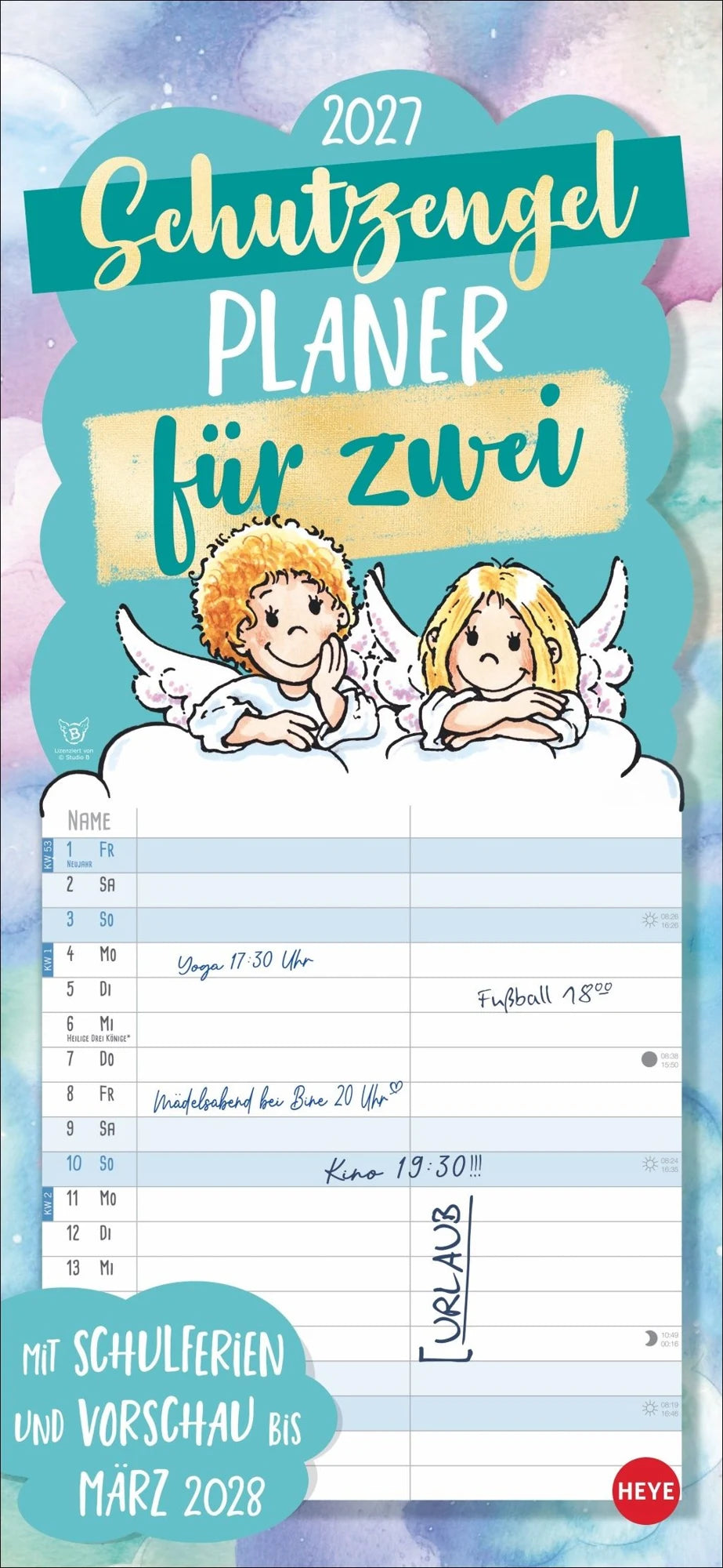Wandkalender: Schutzengel Planer für zwei 2027
