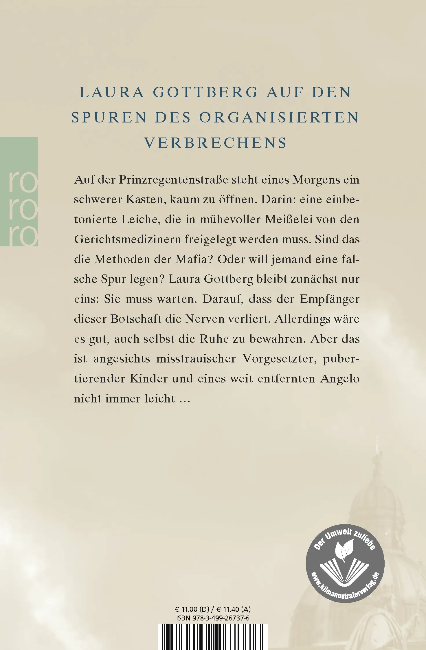 Buchrückseite von 'Schwarze Katzen: Laura Gottbergs neunter Fall' mit Klappentext - Taschenbuch