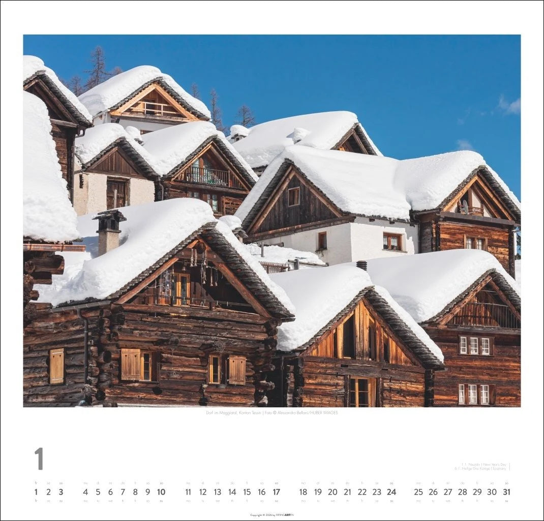 Schweiz Kalender 2027 - Schönste Landschaften und Ansichten – Ansicht