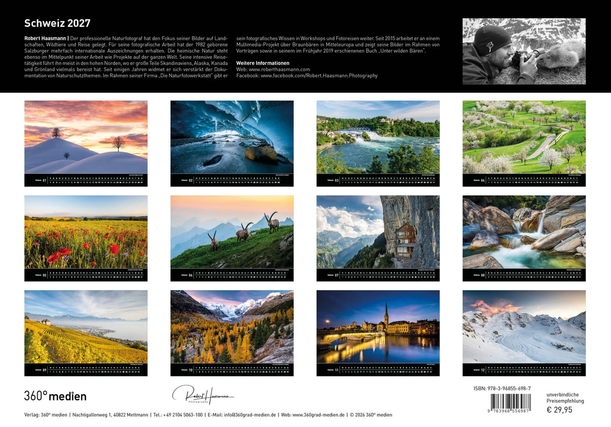 Schweiz Premiumkalender 2027 – Ansicht