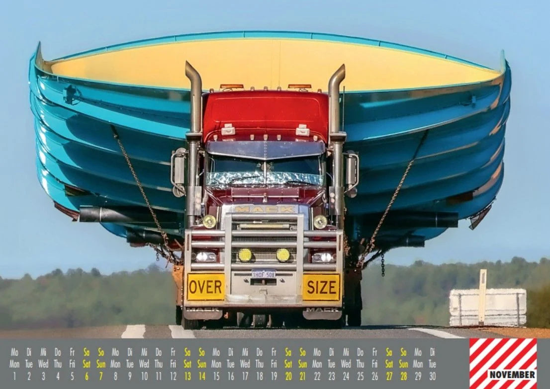 Schwertransporter Kalender 2027 – Ansicht
