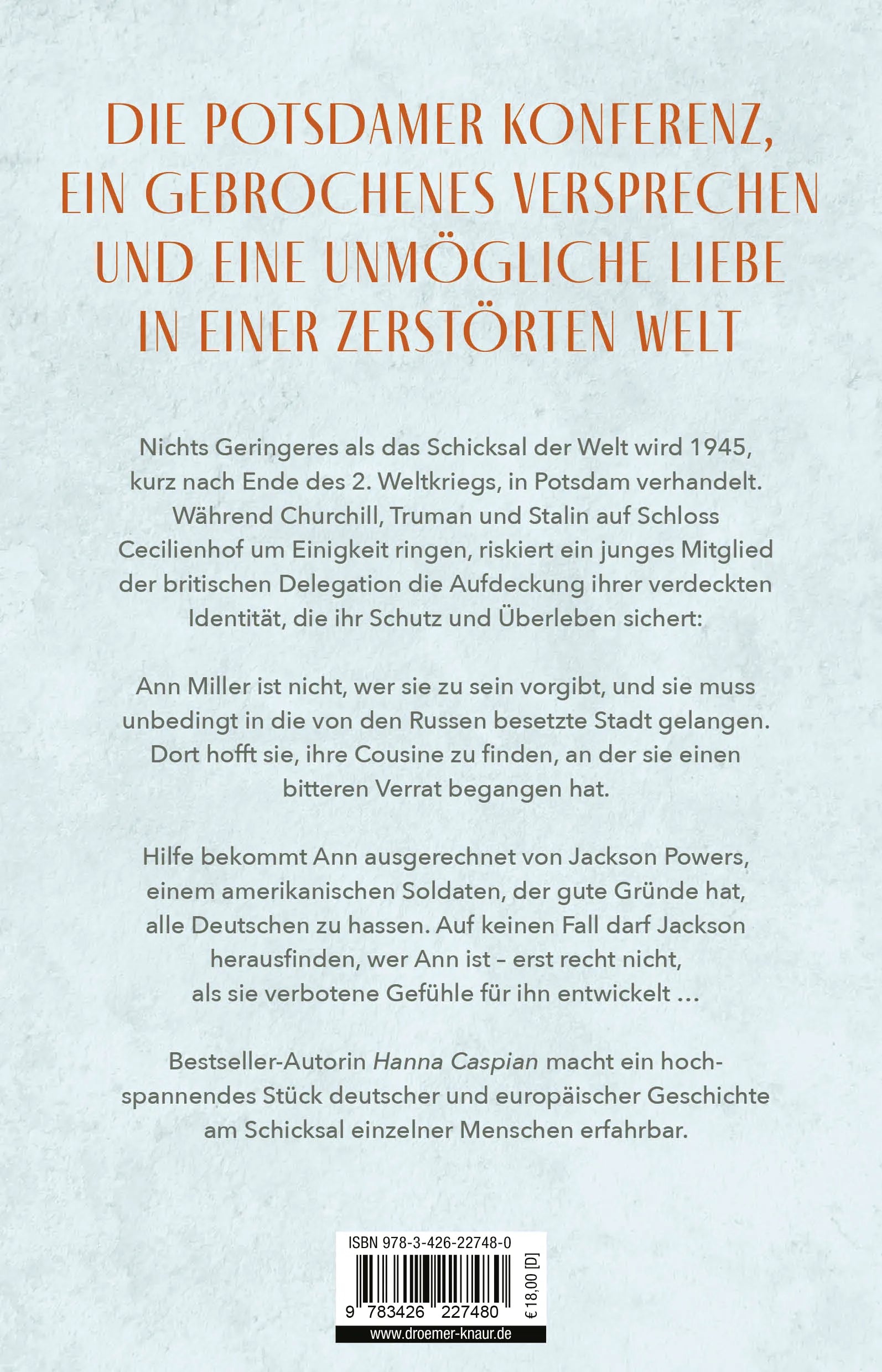 Buchrückseite von 'Schwestern des brennenden Himmels' mit Klappentext - Paperback