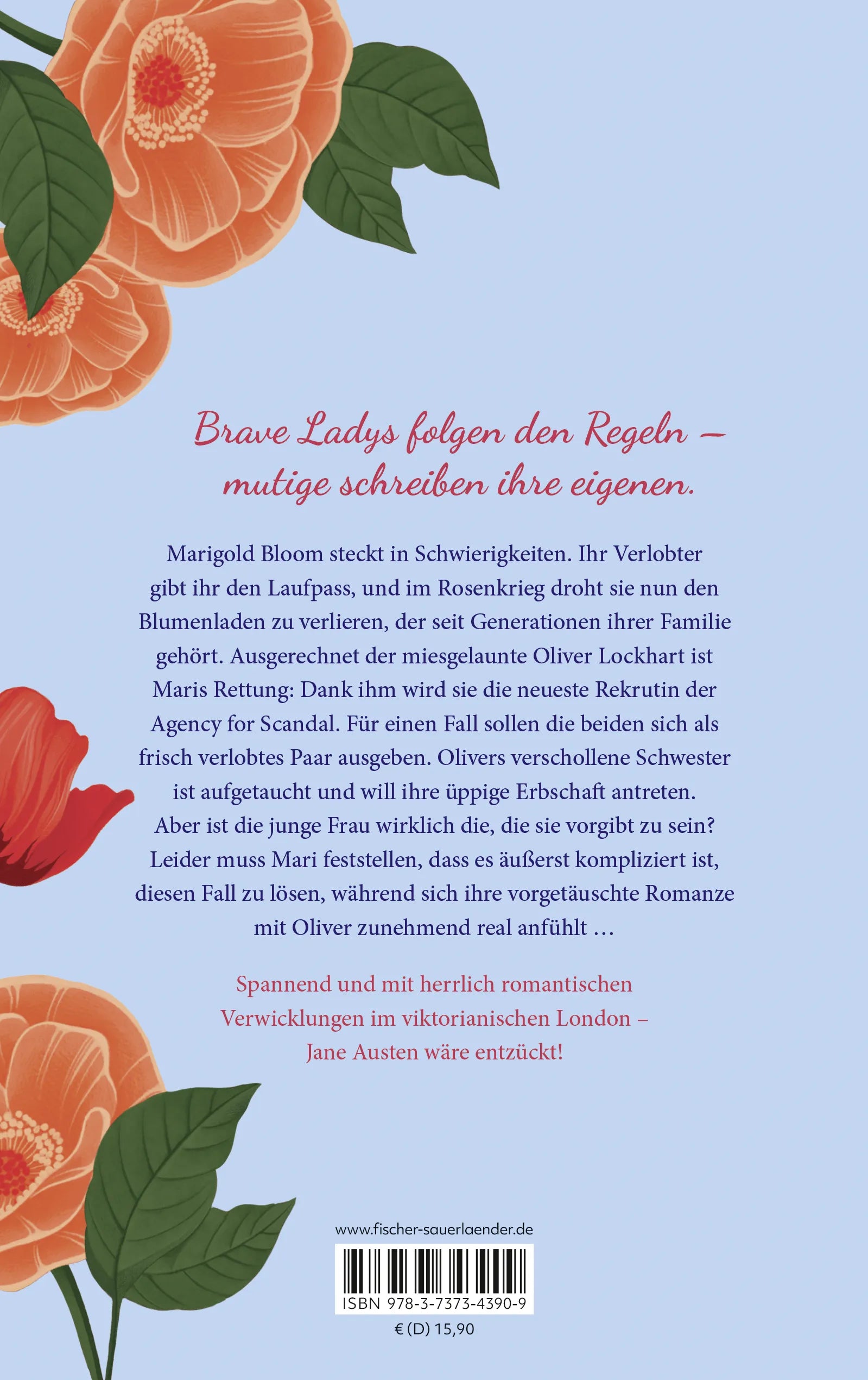 Buchrückseite von 'Season for Scandal' mit Klappentext - Paperback