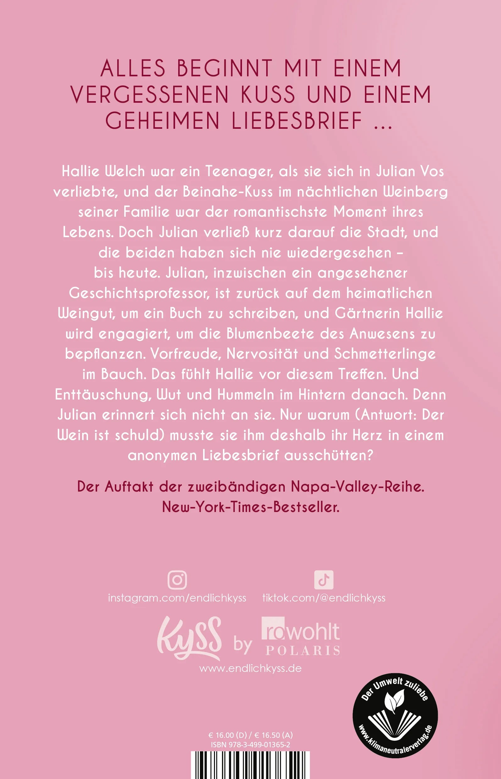 Buchrückseite von 'Secretly Yours' mit Klappentext - Paperback