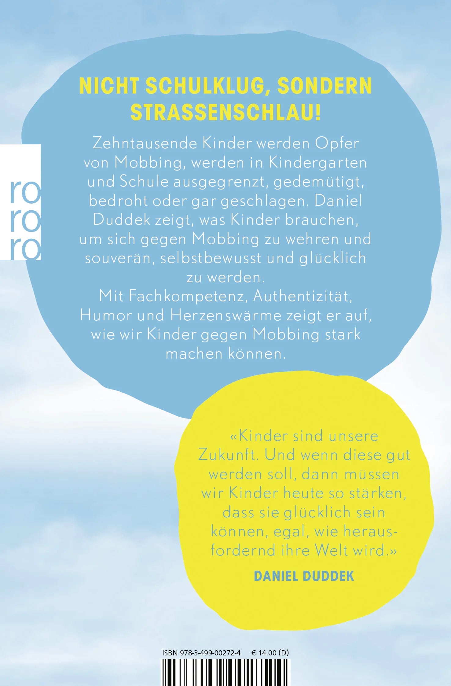 Buchrückseite von 'Sei stark wie ein Löwe!' mit Klappentext - Taschenbuch