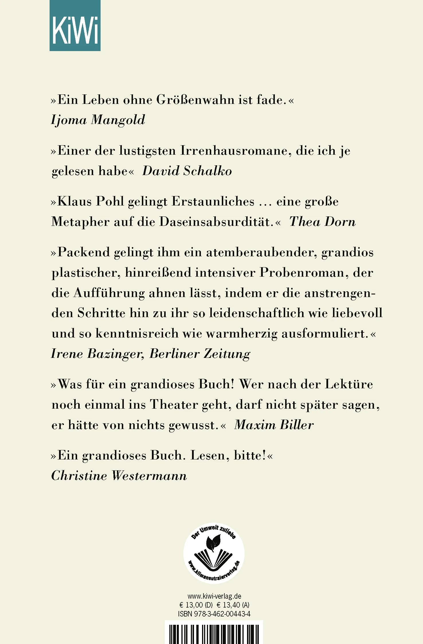 Buchrückseite von 'Sein oder Nichtsein' mit Klappentext - Taschenbuch