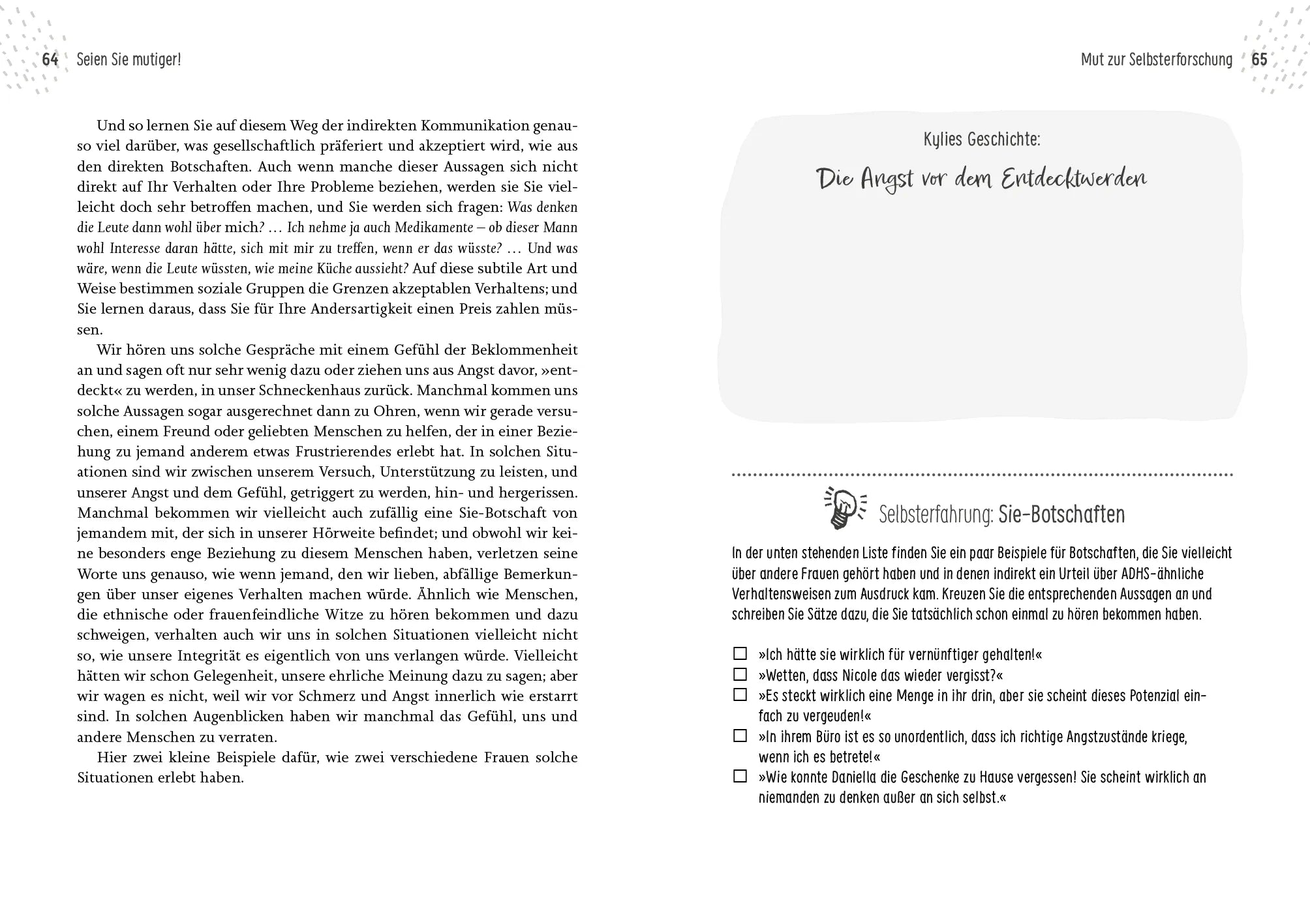 Innenansicht von 'Selbstbewusst leben mit ADHS – das Workbook für Frauen' - Taschenbuch