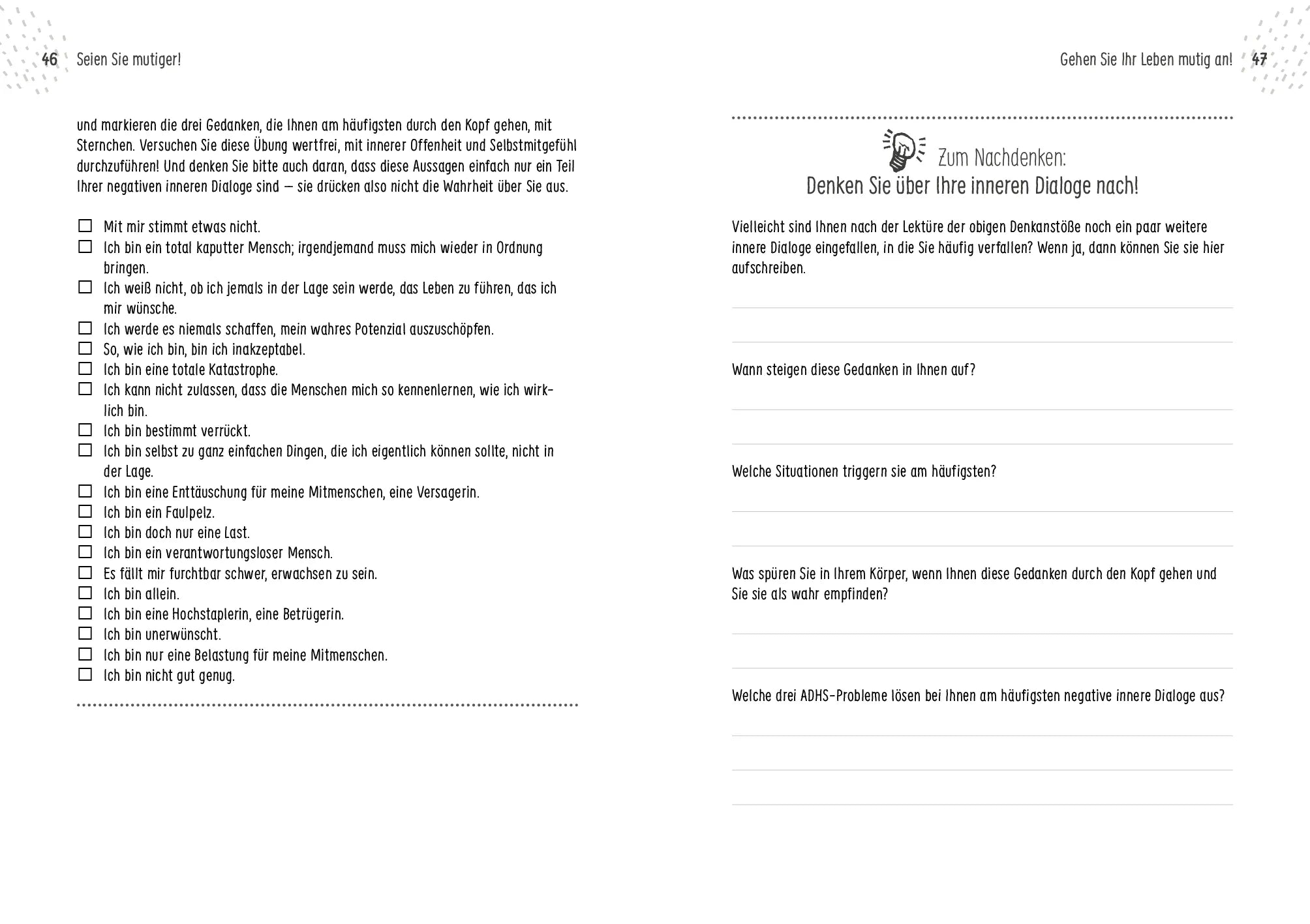Innenansicht von 'Selbstbewusst leben mit ADHS – das Workbook für Frauen' - Taschenbuch