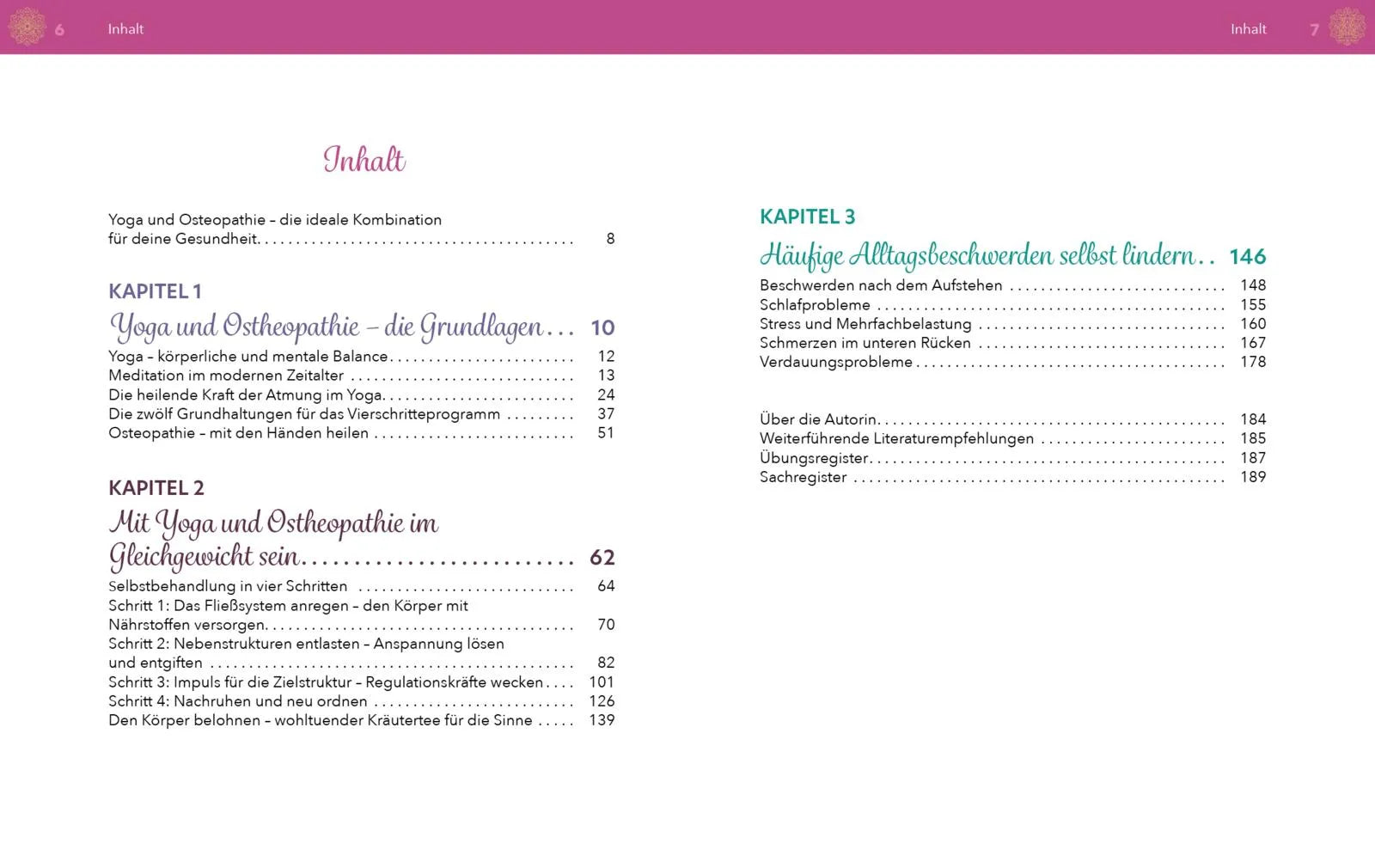 Innenansicht von 'Selbstheilung mit Yoga und Osteopathie' - Taschenbuch