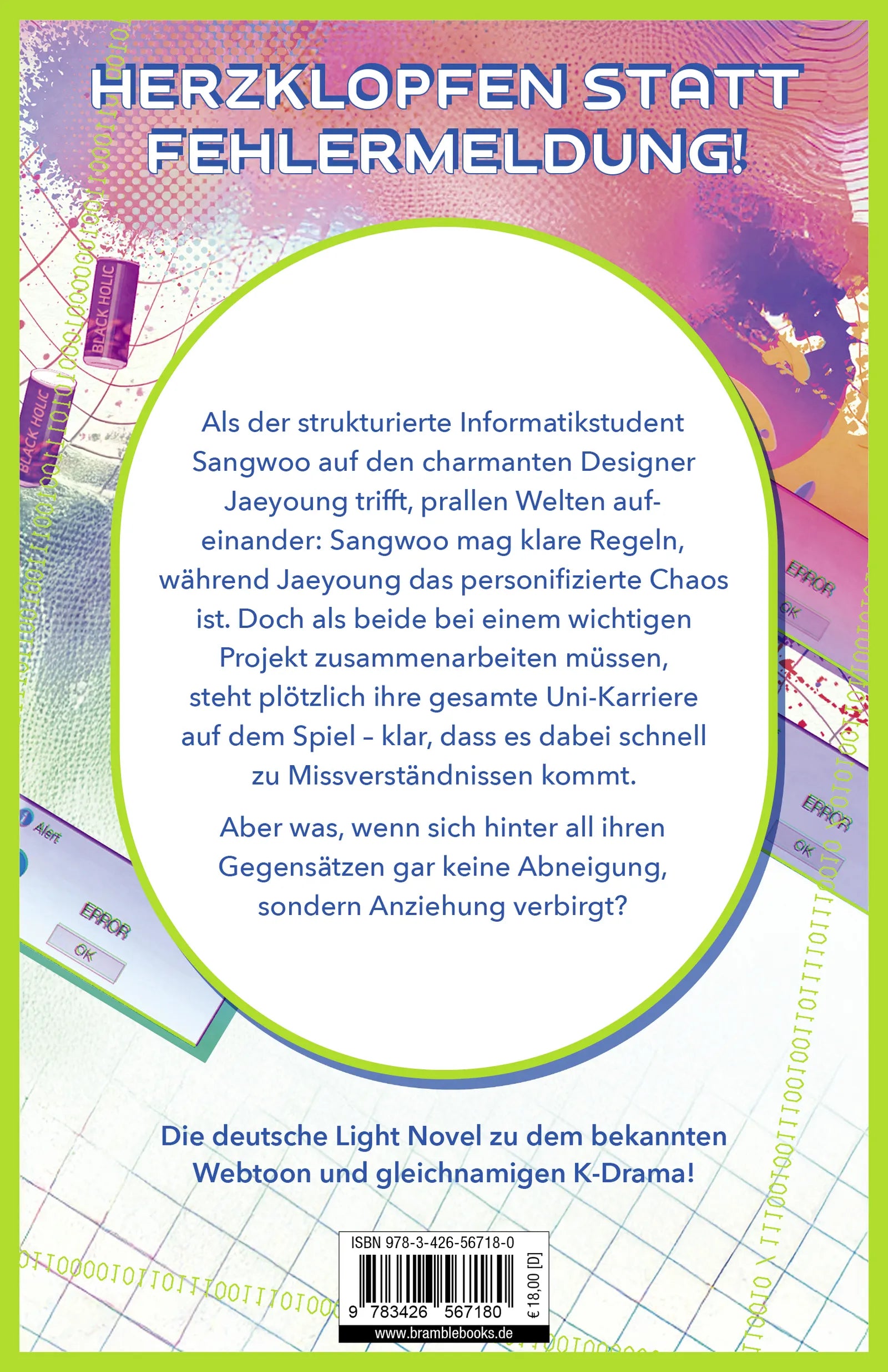 Buchrückseite von 'Semantic Error 01' mit Klappentext - Paperback