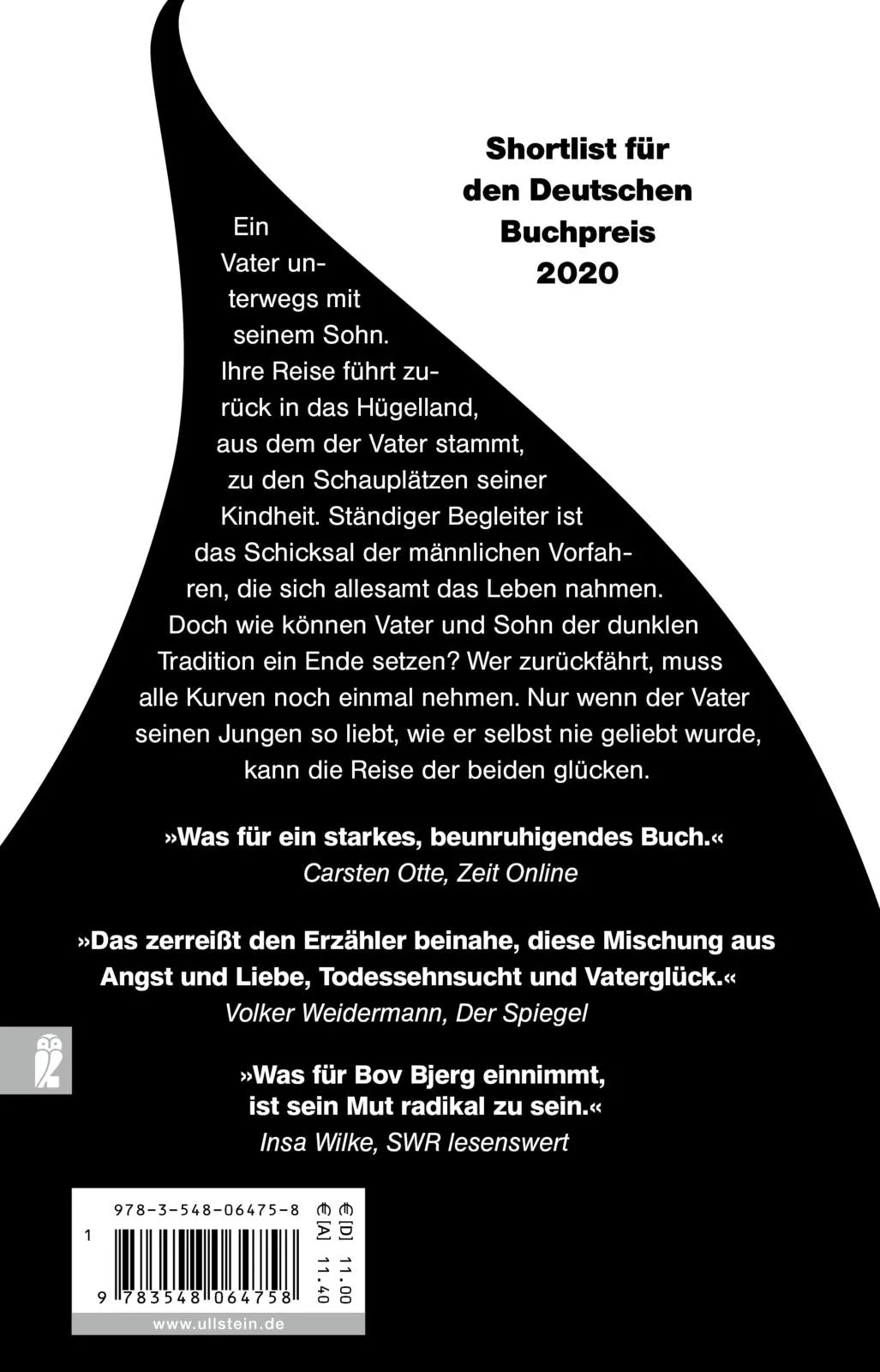 Buchrückseite von 'Serpentinen' mit Klappentext - Taschenbuch
