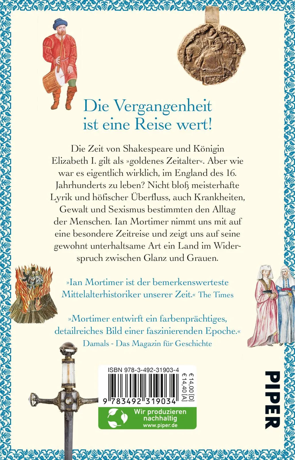 Buchrückseite von 'Shakespeares Welt' mit Klappentext - Taschenbuch