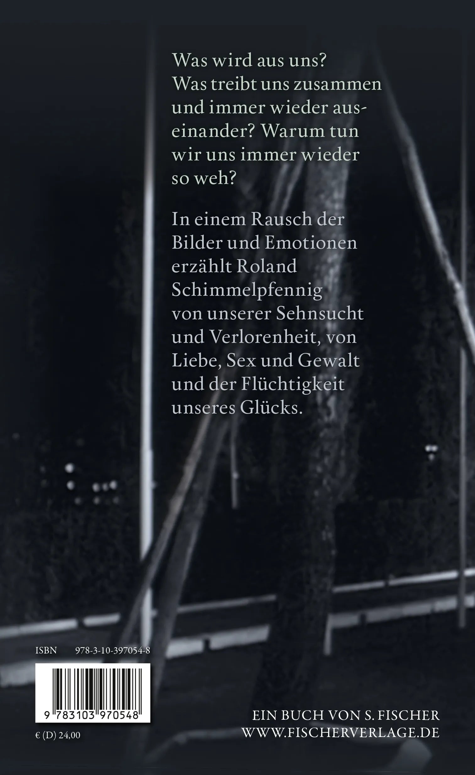 Buchrückseite von 'Sie wartet, aber sie weiß nicht, auf wen' mit Klappentext - Gebundene Ausgabe