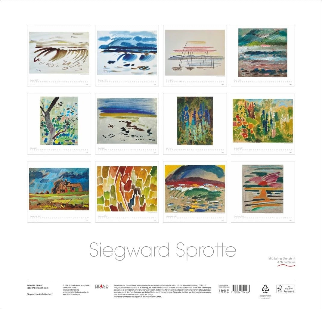 Siegward Sprotte Edition Kalender 2027 – Ansicht