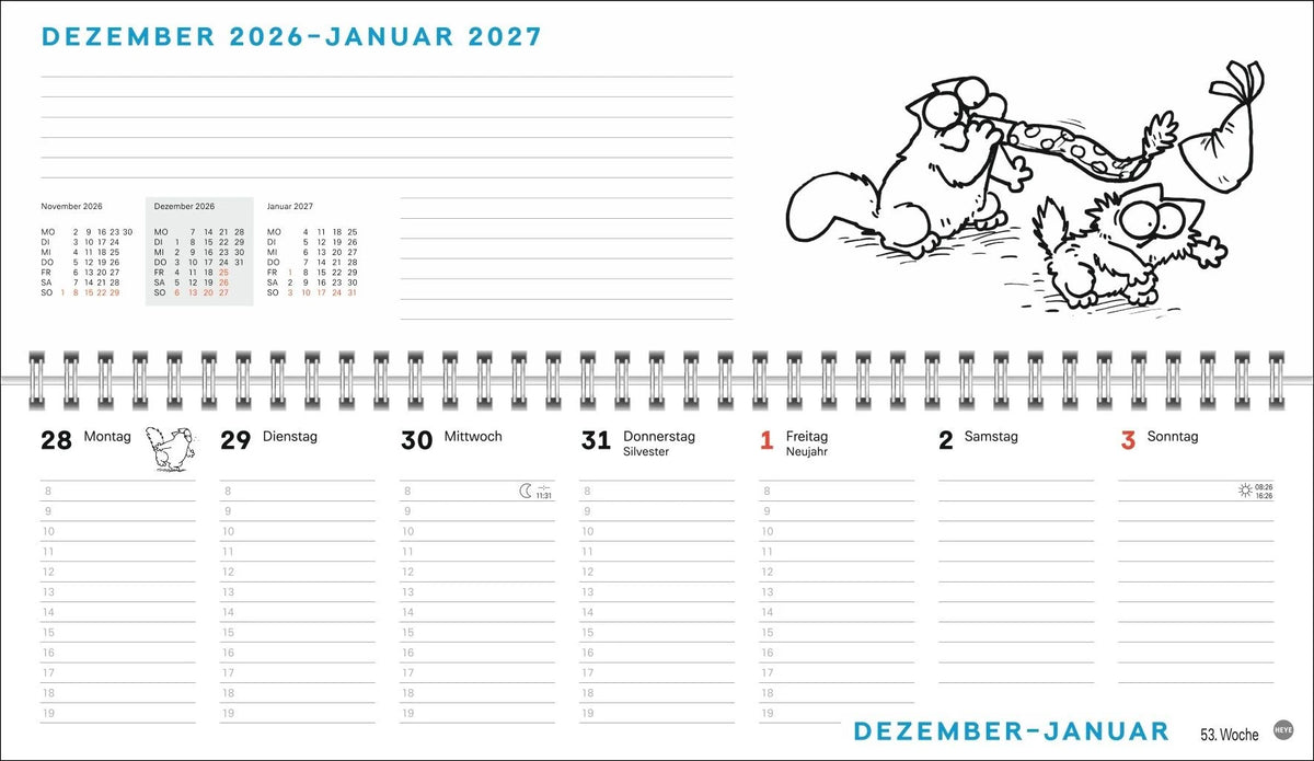 Simons Katze Büroplaner 2027 – Ansicht