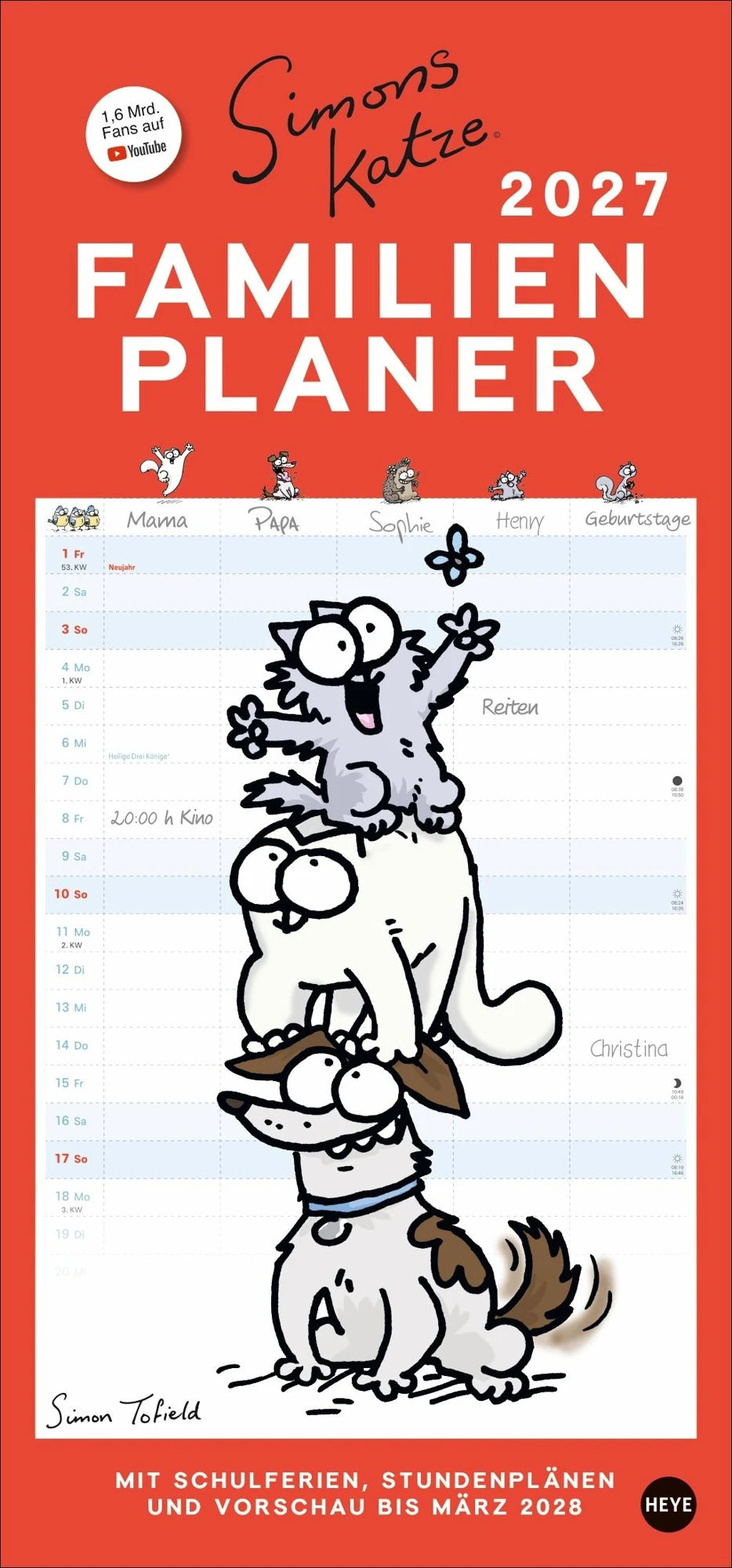 Familienplaner: Simons Katze Familienplaner 2027