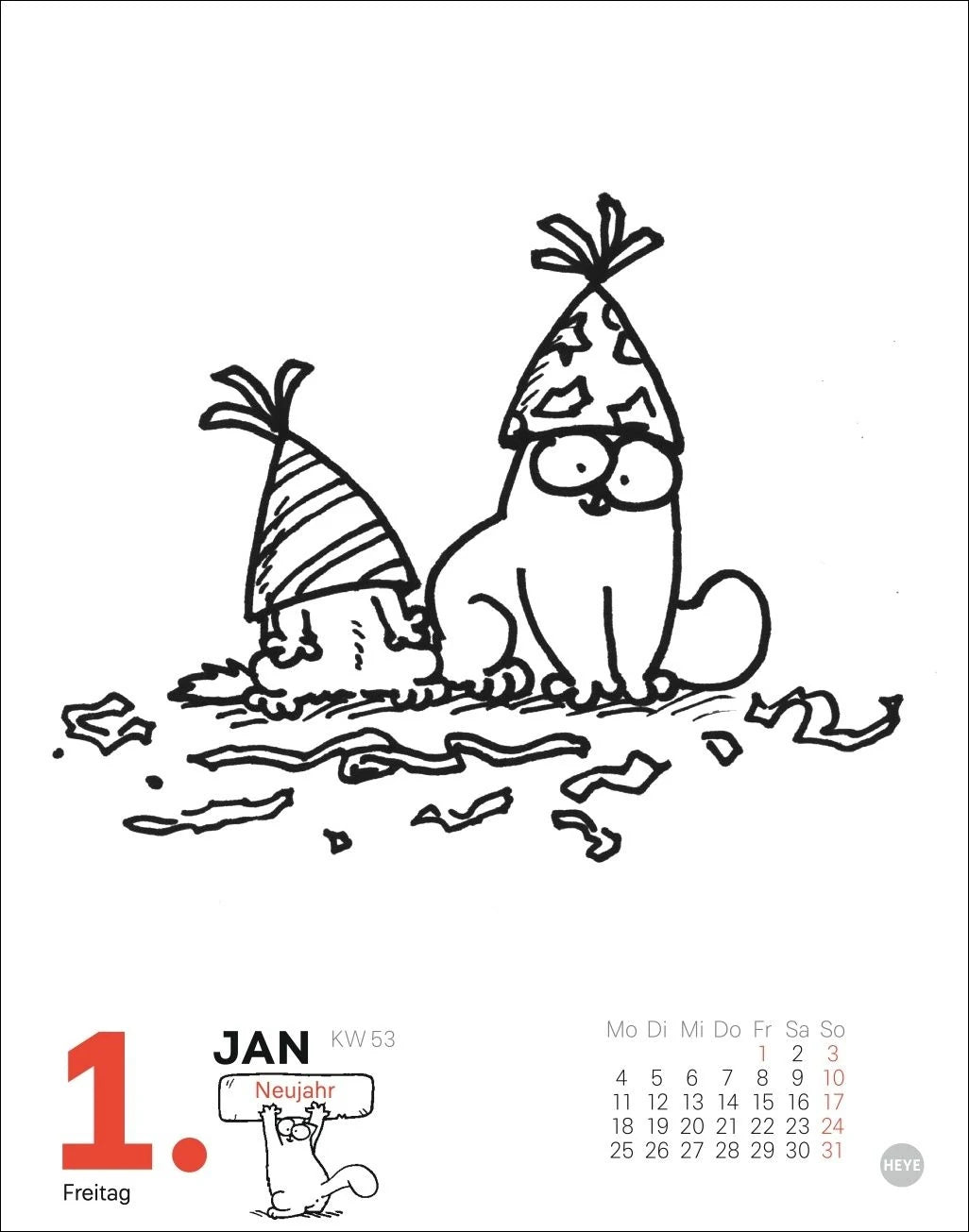 Simons Katze Tagesabreißkalender 2027 – Ansicht