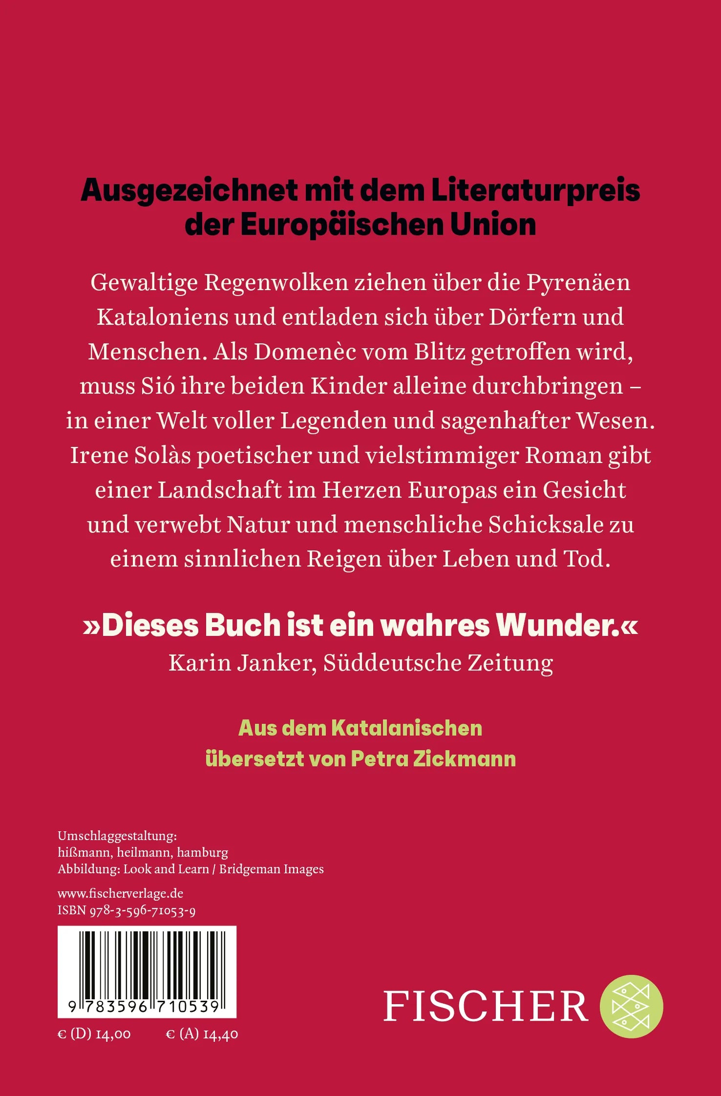 Buchrückseite von 'Singe ich, tanzen die Berge' mit Klappentext - Taschenbuch