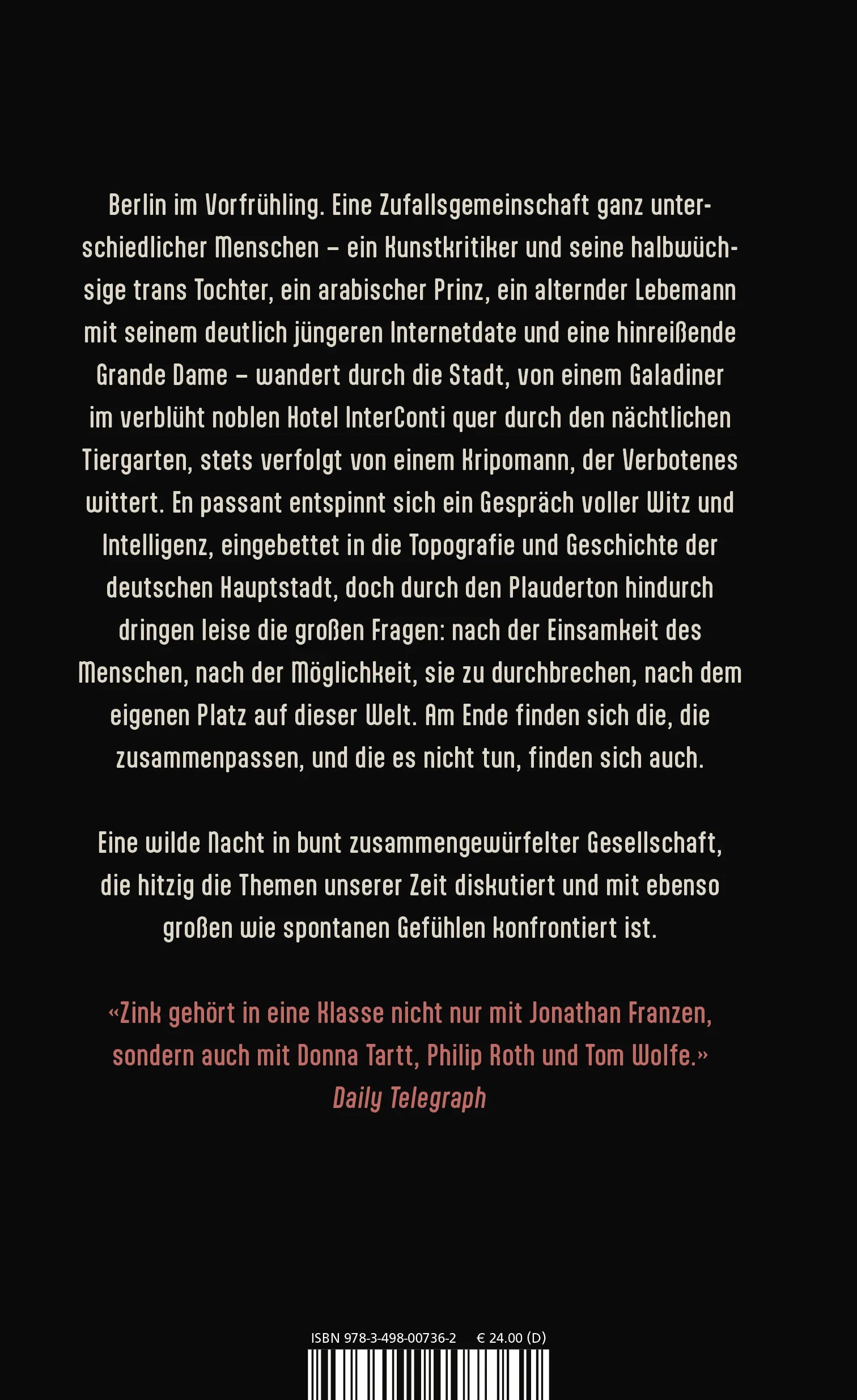 Buchrückseite von 'Sister Europe' mit Klappentext - Gebundene Ausgabe