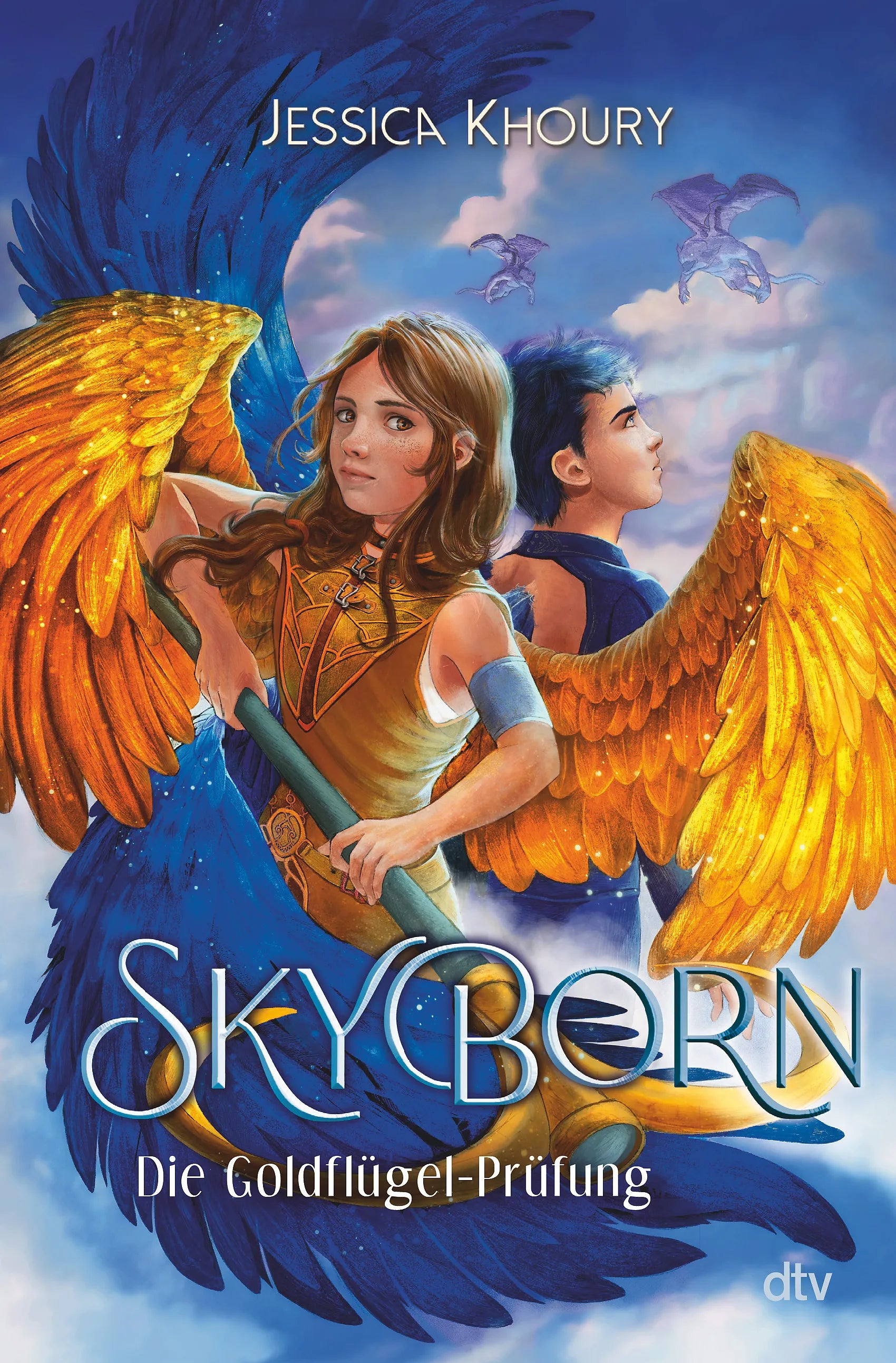 Buchcover von 'Skyborn – Die Goldflügel-Prüfung' - Gebundene Ausgabe von Jessica Khoury