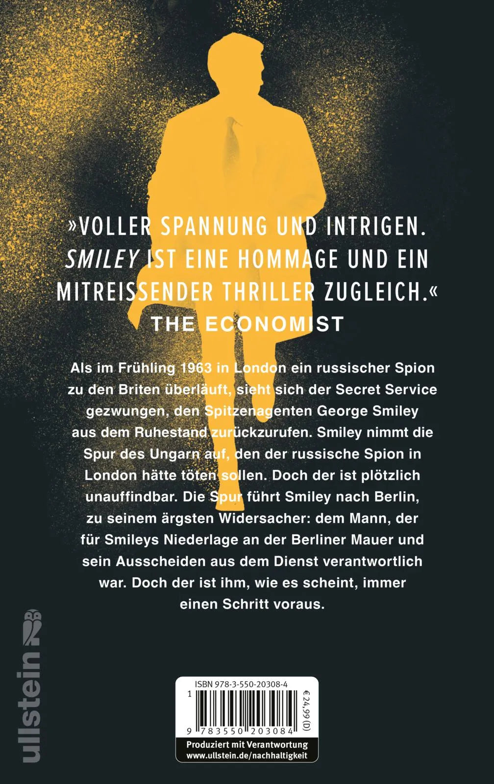 Buchrückseite von 'Smiley' mit Klappentext - Gebundene Ausgabe