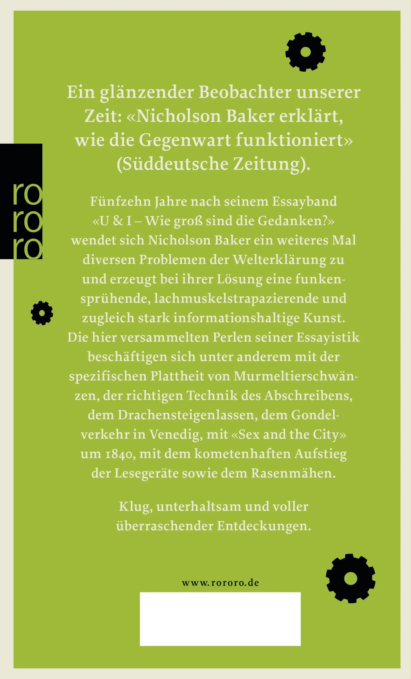 Buchrückseite von 'So geht's' mit Klappentext - Taschenbuch