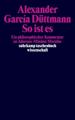 Buchcover von 'So ist es' - Taschenbuch von Alexander García Düttmann